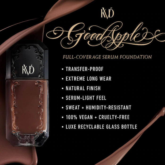 KVD Beauty Good Apple Full Coverage Foundation - Non-Comedogenic, Vegan & Cruelty-Free Makeup Base for Flawless Skin | Perfect for Daily Wear, Photo Shoots & Special Occasions