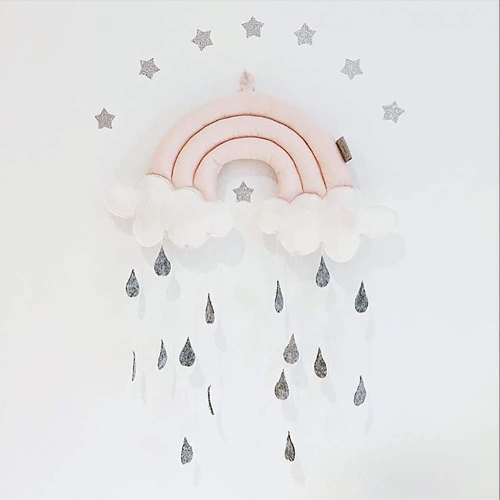 Cloud Raindrop Hanging Decor - Lovely Heart-Shaped Nursery Mobile for Baby & Kids Room Wall Art - Perfect for Nursery, Bedroom, Birthday Party & Baby Shower Decorations