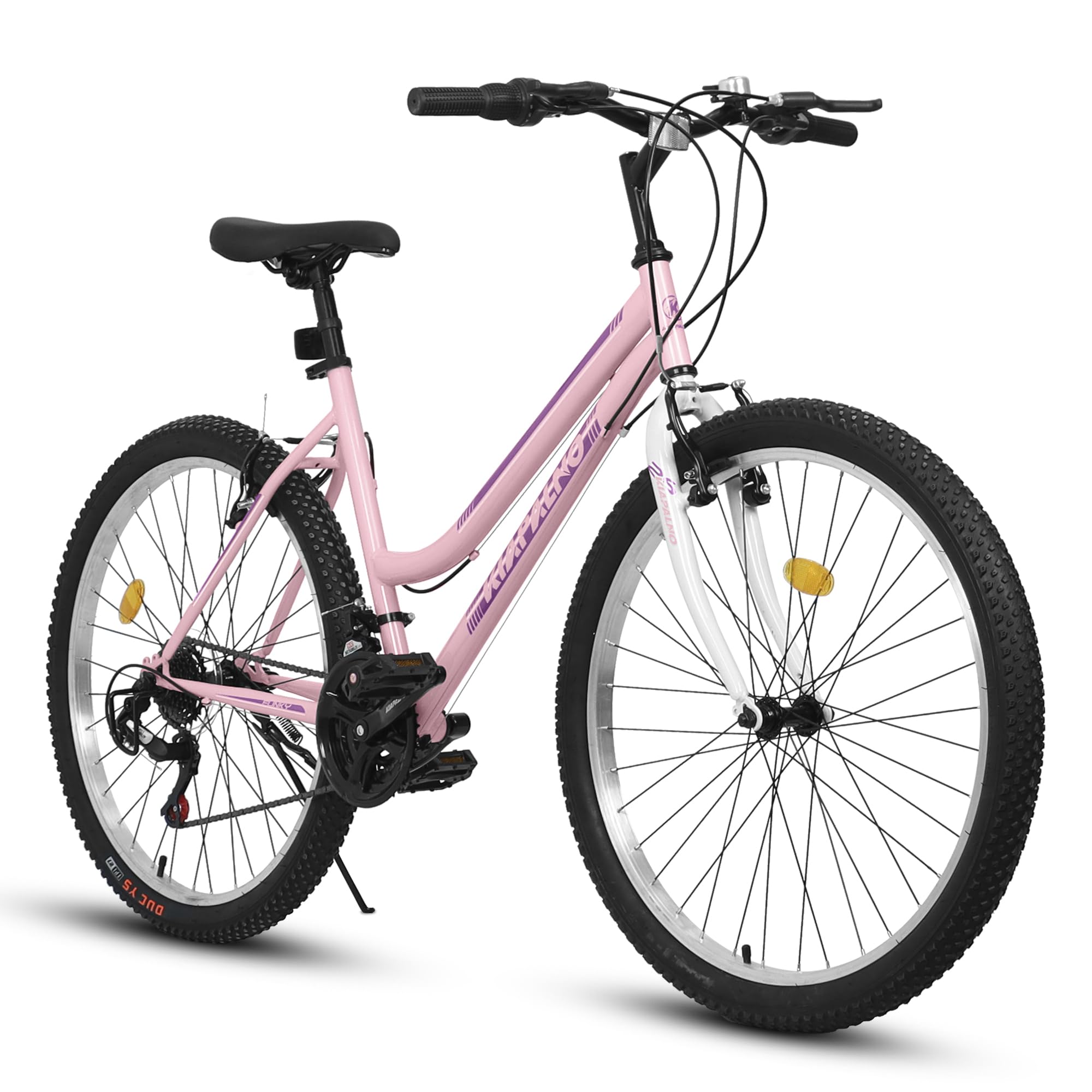 **24/26/27.5 Inch Women's & Girls' Mountain Bike - 21-Speed Commuter Bicycle for Ages 10+ | Perfect for School, Work, City Riding & Snow Trails | Great Birthday & New Year Gift**
