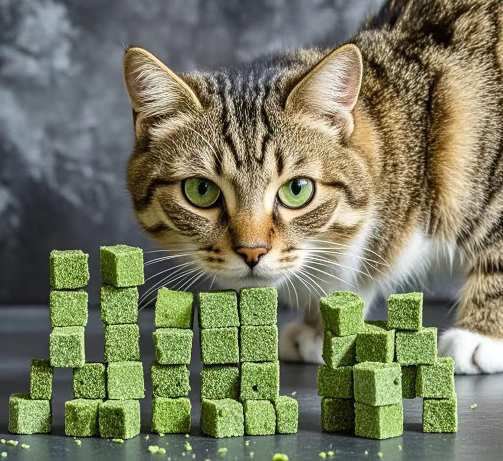 1.76oz Freeze-Dried Cat Grass Granules - 80% Pure Nutrient-Rich Cat Treats | Chicken-Free Healthy Snack for Indoor Cats | Promotes Digestion & Hairball Control - Perfect for Playtime & Training Rewards