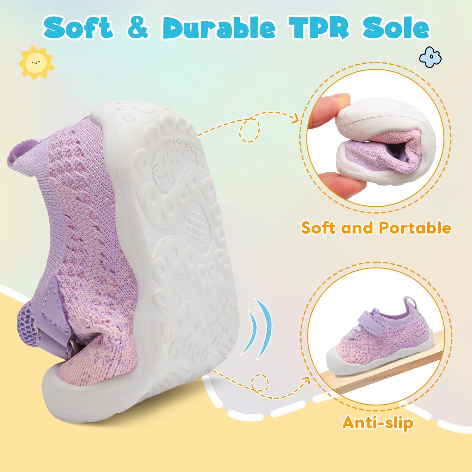 **LeIsfIt Baby Walking Shoes for Girls & Boys - Non-Slip First Walker Sneakers for Infants & Toddlers - Lightweight Crib Shoes for Early Steps | Perfect for Indoor Play, Outdoor Walks & Special Occasions**