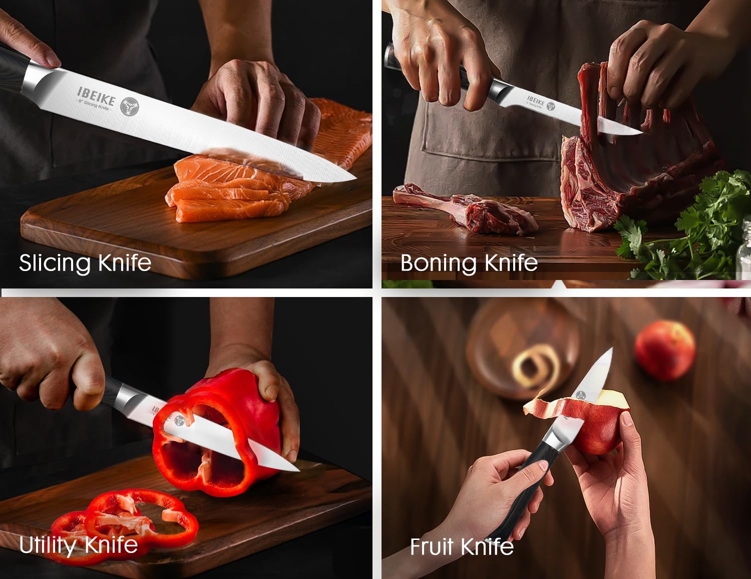7-Piece Professional Chef Knife Set - High Carbon Stainless Steel Japanese-Style Kitchen Knives with Red Pakkawood Handle, Full-Tang Ergonomic Design - Perfect for Home Chefs, Restaurant Cooking & Culinary Gifts