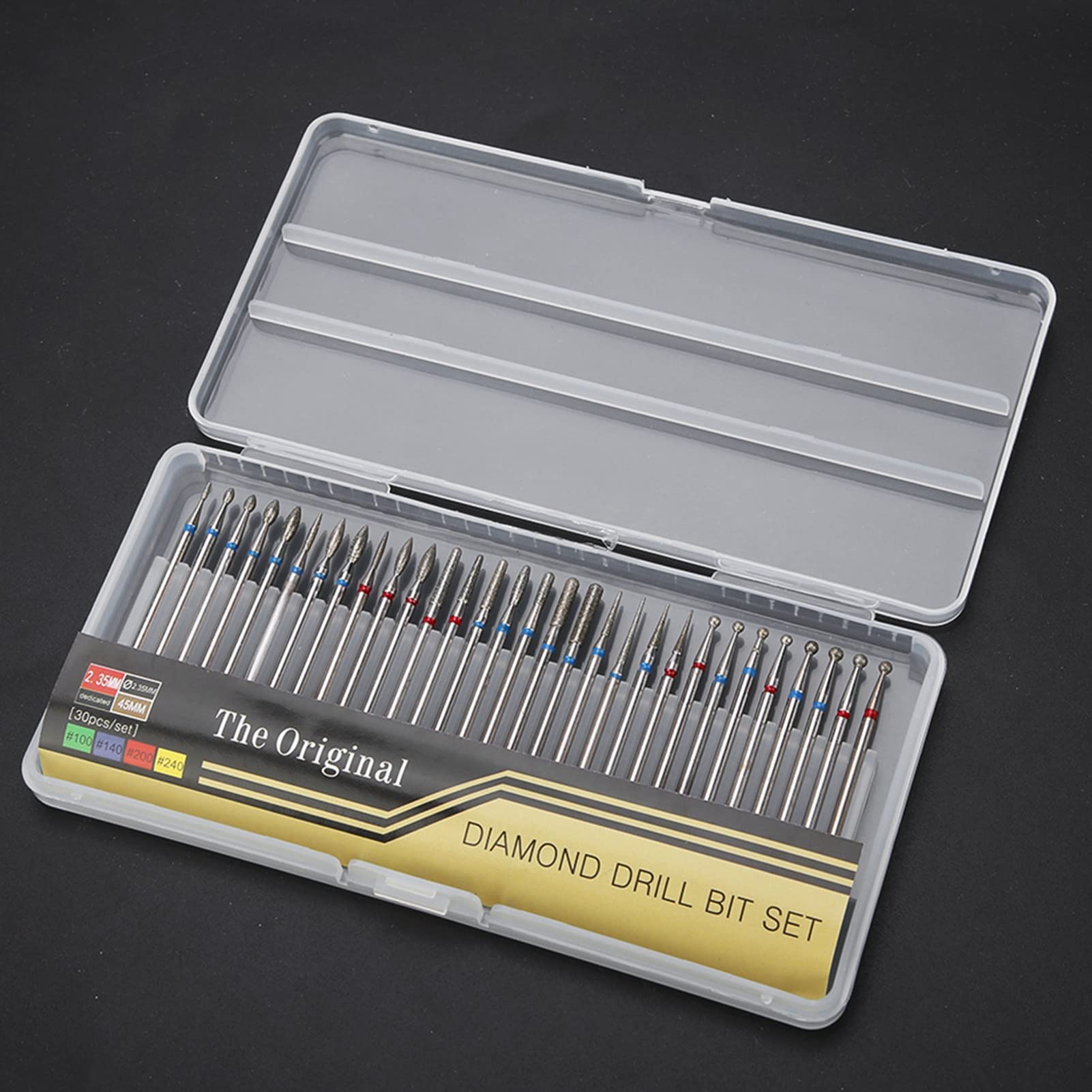 ANKROYU 30 Pcs Diamond Coated Nail Drill Bits Set - Professional Electric Rotary Nail File for Manicure & Pedicure, Grinding Burrs for Cuticle & Dead Skin Removal - Perfect for Salon & Home Nail Care