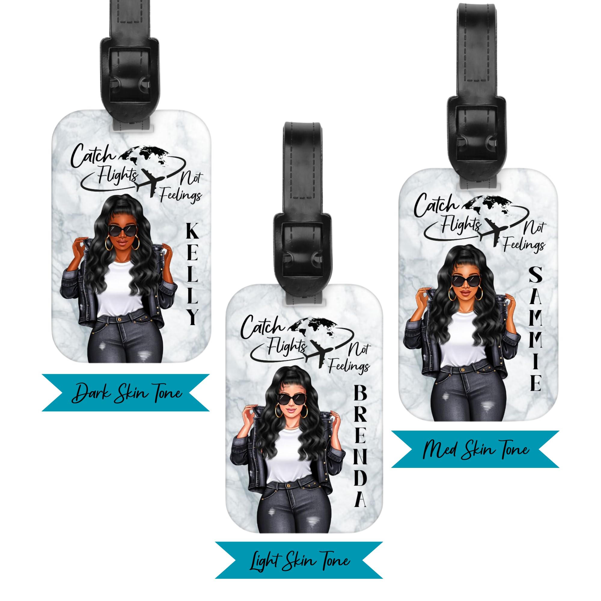 Custom Personalized Long Hair Girl Passport Holder & Luggage Tag Set - Travel Accessories Gift for Women - Perfect for International Trips & Vacation Essentials