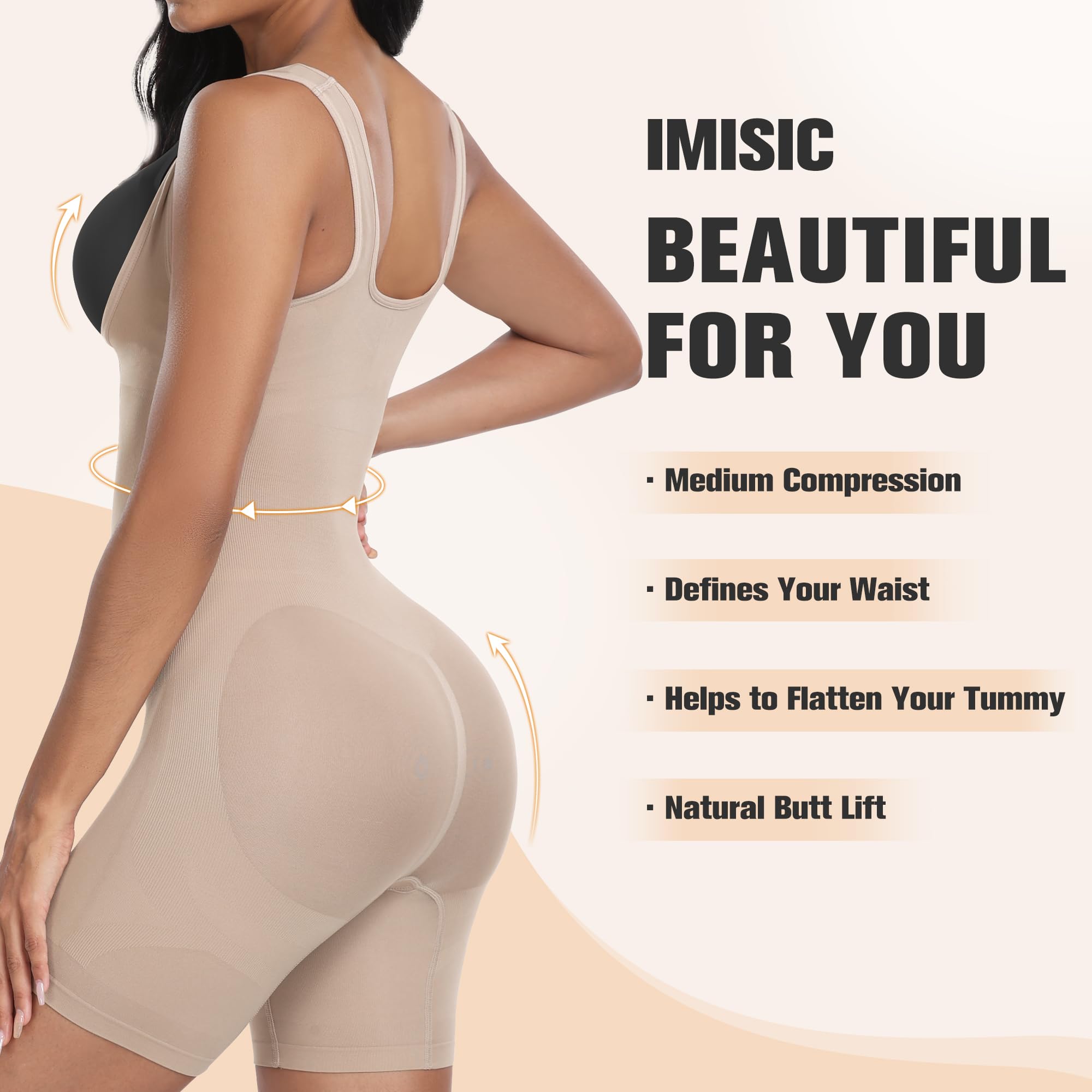 Best Shapewear Bodysuit for Women - Tummy Control Seamless Body Shaper, Underbust Mid Thigh Slimming Fajas - Perfect for Everyday Wear, Special Occasions & Postpartum Recovery