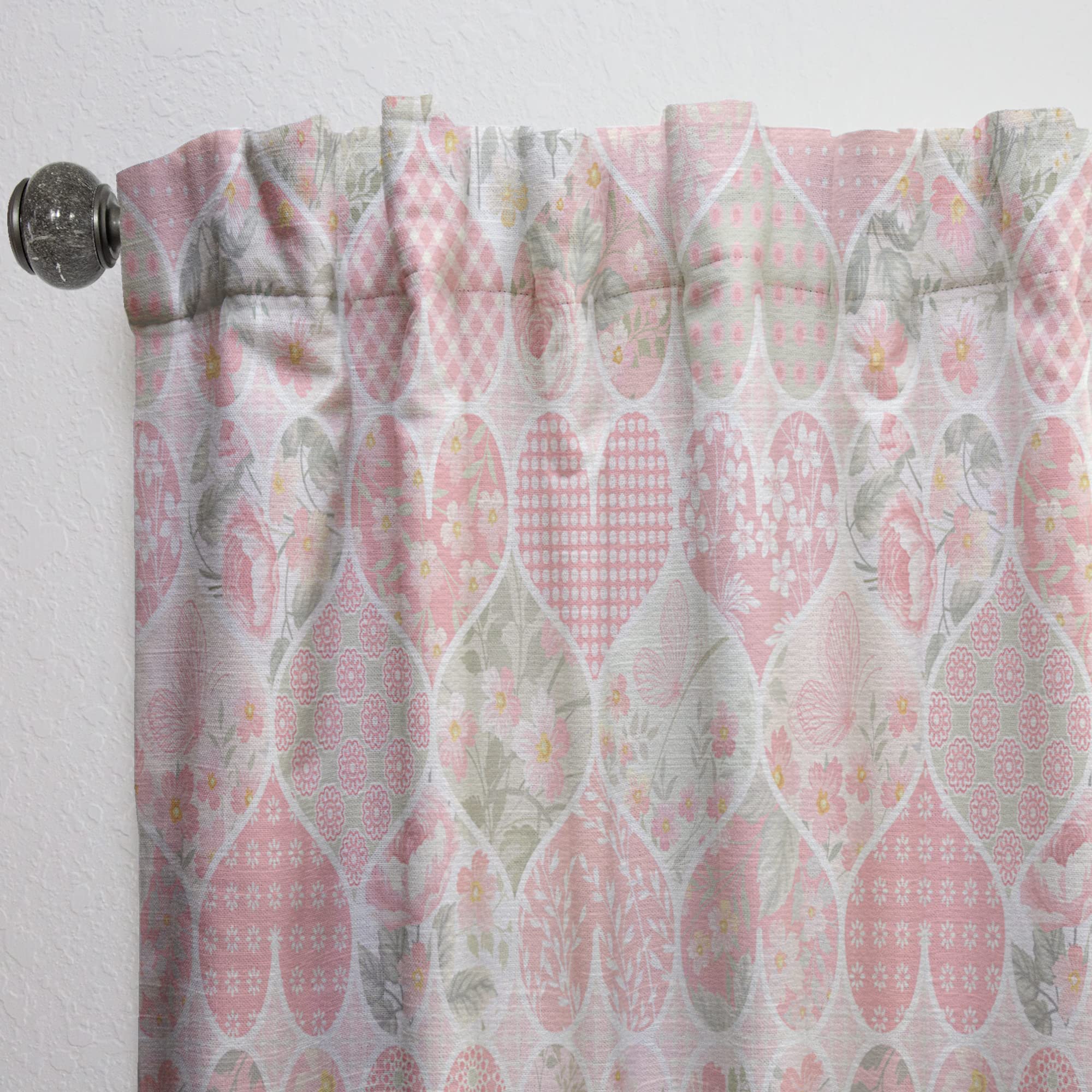 DesignQ Patchwork Pattern Thermal Insulated Curtains - 52x108 Single Panel for Bedroom & Living Room - Blackout Drapes for Home Decor, Noise Reduction & Energy Efficiency