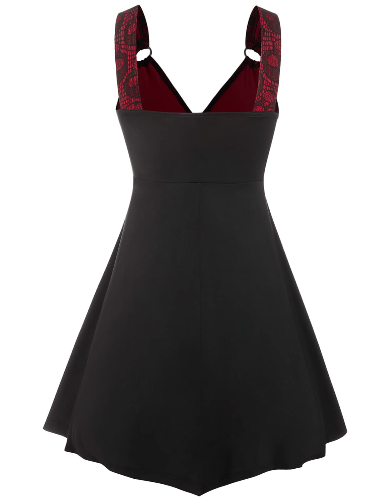 DRESSFO Women's 2025 Fall Gothic Wrap Dress - Sleeveless V-Neck Tiered A-Line Flowy Casual Dress for Party, Date Night & Autumn Outings