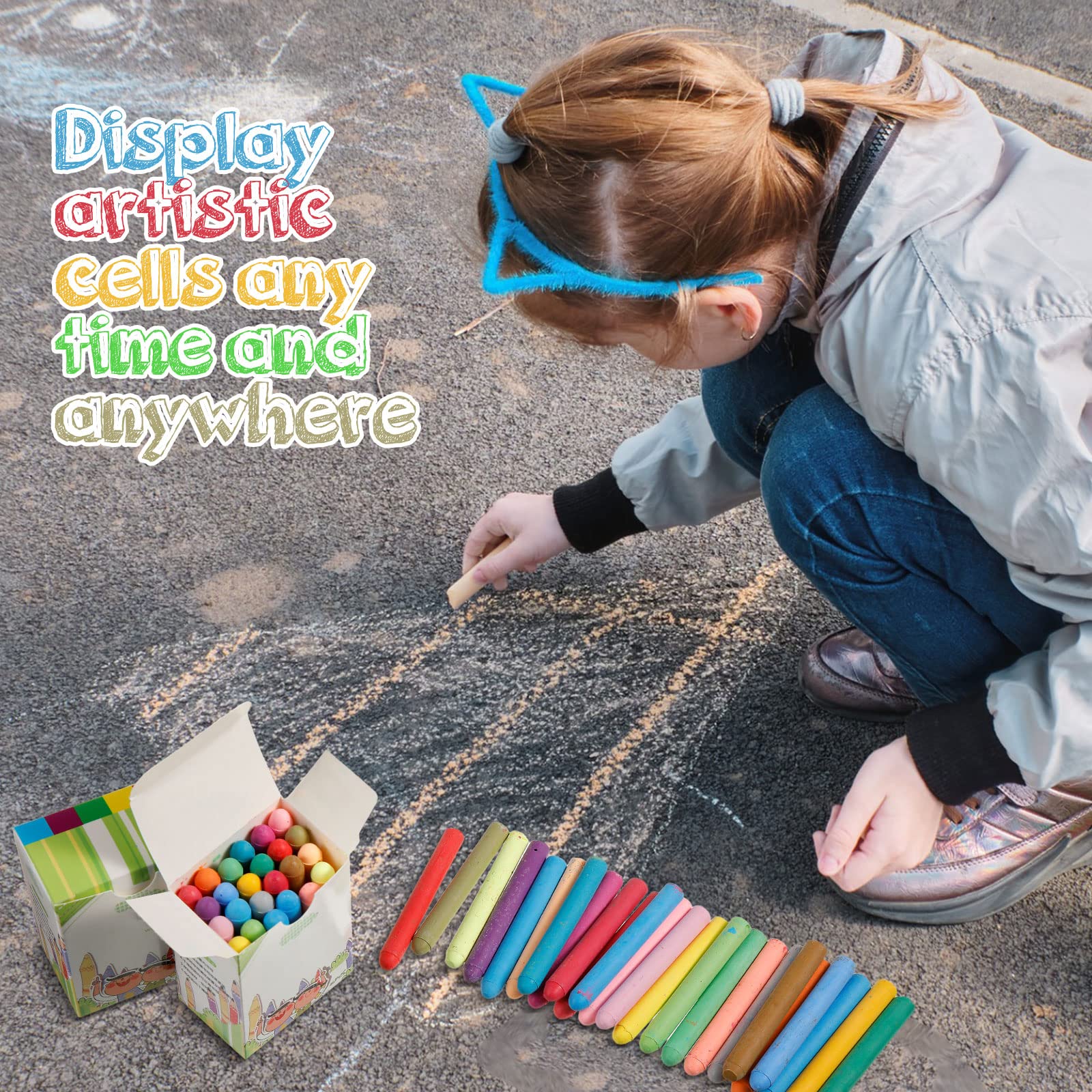 Harloon 144 Pcs Dustless Chalk Set with Eraser - Non-Toxic Colored & White Chalkboard Chalk for Teachers, Classroom, School Supplies - Perfect for Blackboard Drawing, Writing & Educational Activities (Multicolor)