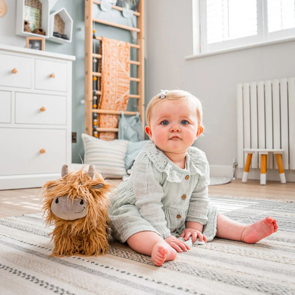 Highland Cow Pull Along Toy for Toddlers by Little Bird Told Me - Wooden Pull Toy for Kids Ages 1-3, Perfect for Early Learning & Playtime Fun
