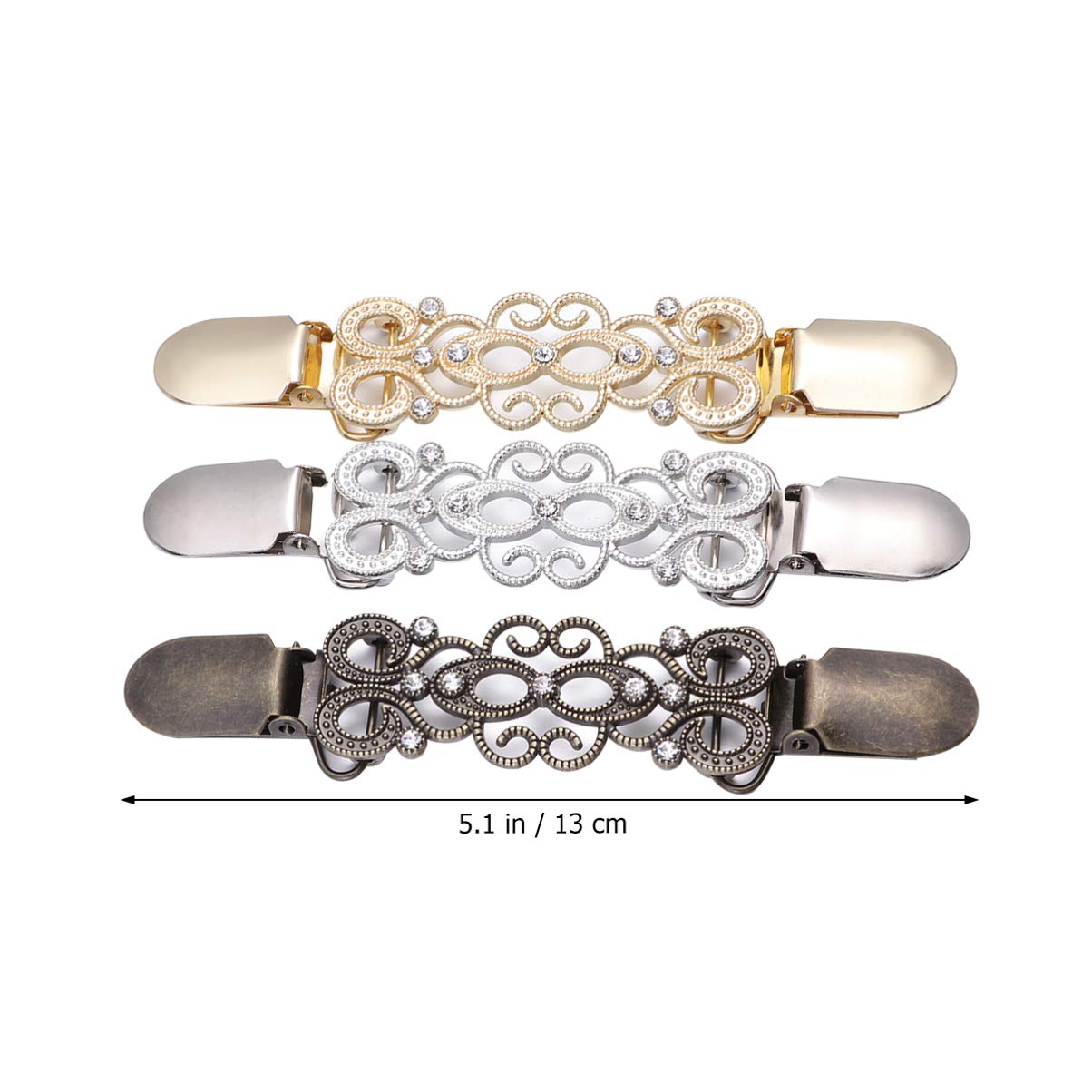 Vintage Holibanna Sweater Shawl Clips - Retro Cardigan Collar Clasps & Poncho Buckle Pins for Women | Elegant Shirt Holder Brooches for Office, Parties & Special Occasions