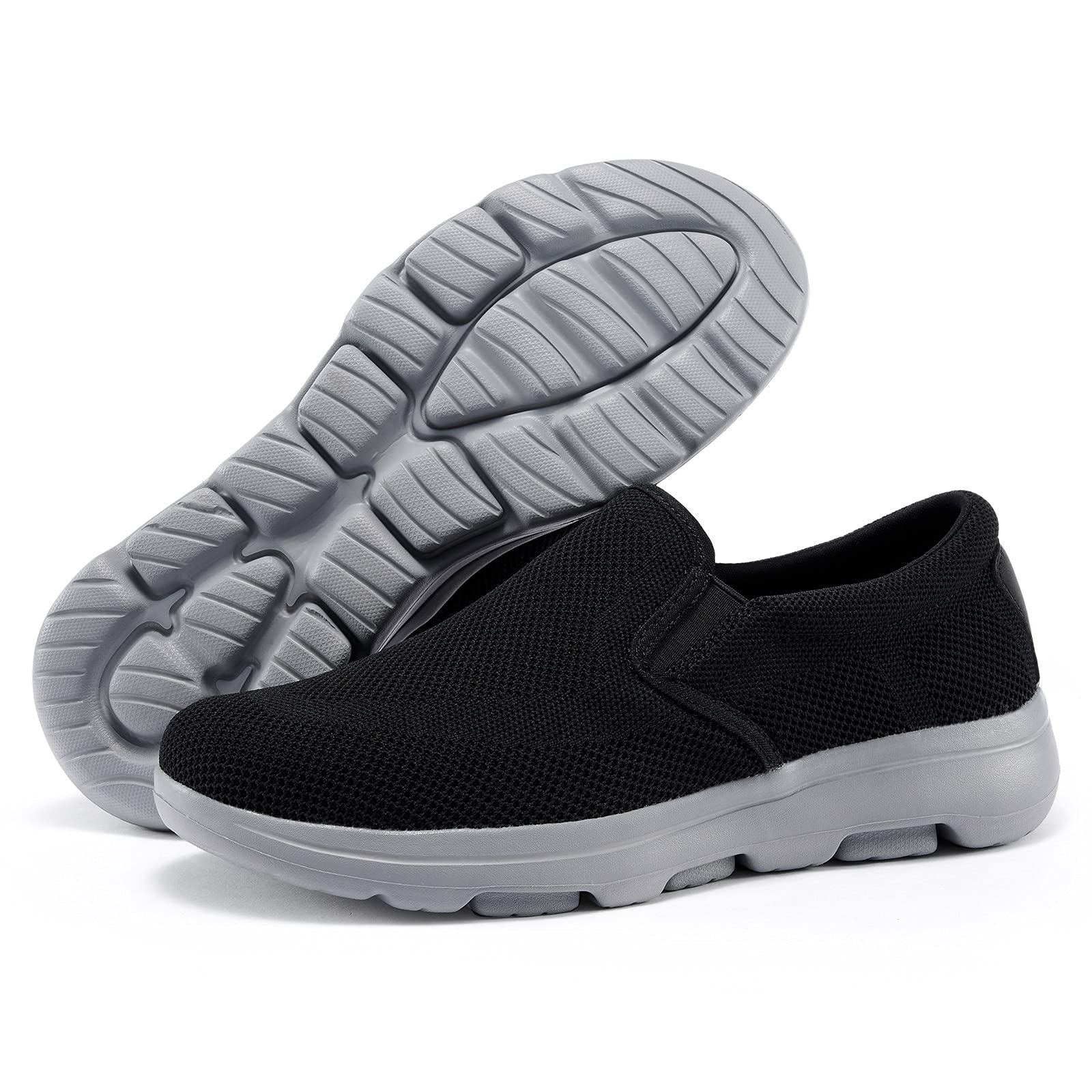 TIOSEBON Men's Breathable Mesh Slip-On Loafers - Lightweight Walking Shoes for Work, Driving & Tennis | Comfortable Casual Shoes for Daily Wear, Travel & Outdoor Activities