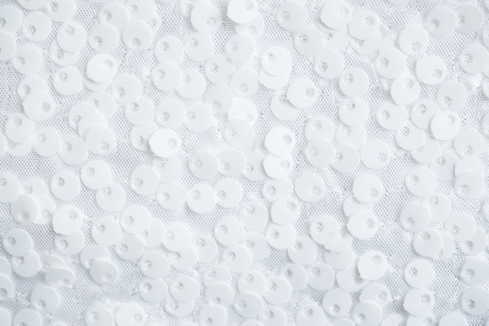 Sparkling White Sequin Taffeta Fabric Photography Backdrop | Sequin Photo Booth Drape | USA-Made Party Decor (5x6ft, 3 Size Options) for Weddings, Birthdays & Events