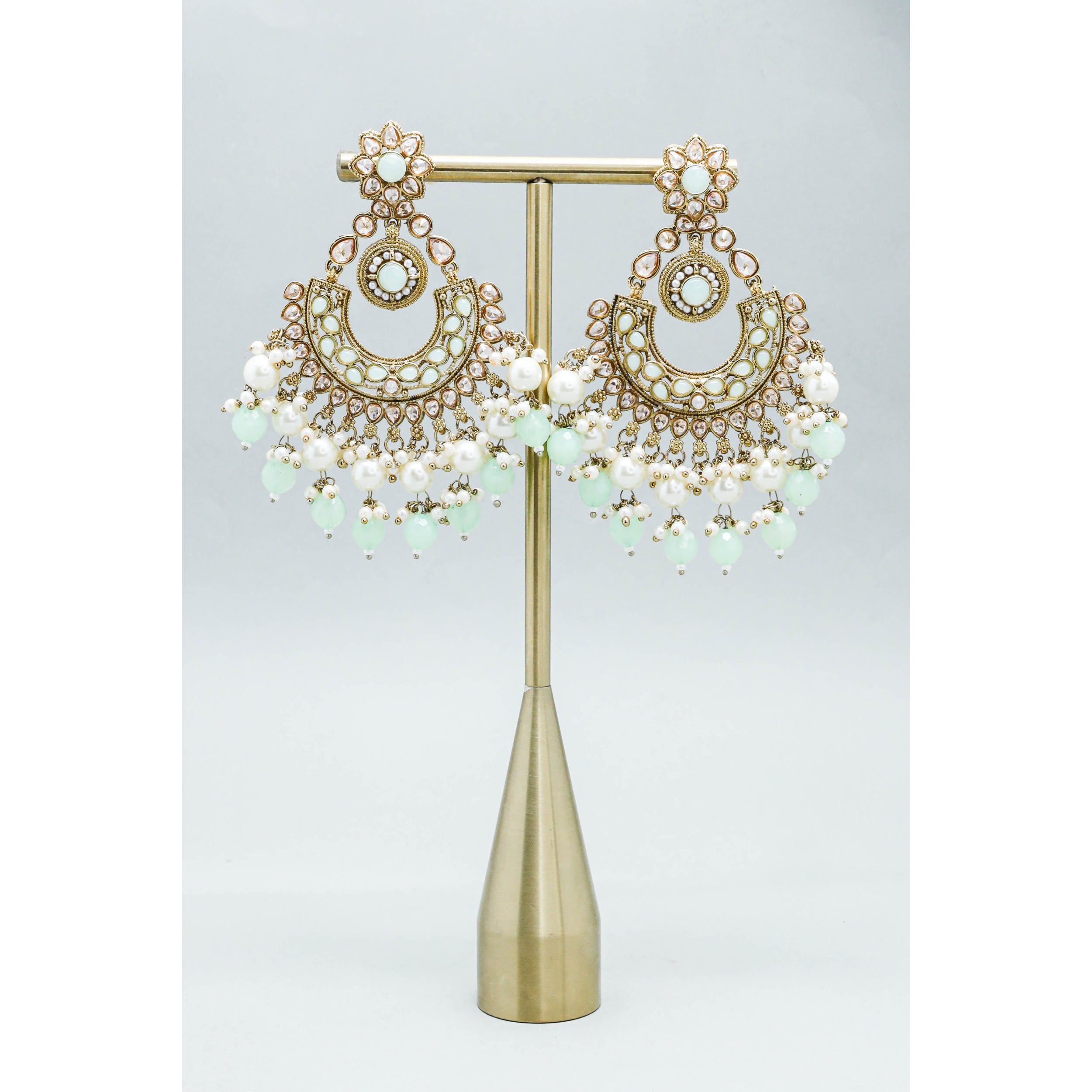 GAYATRI POLKI EARRINGS - Handmade Indian Jewelry, Traditional Kundan Earrings for Women, Wedding & Party Accessories | Perfect for Bridal, Festive Occasions and Ethnic Fashion