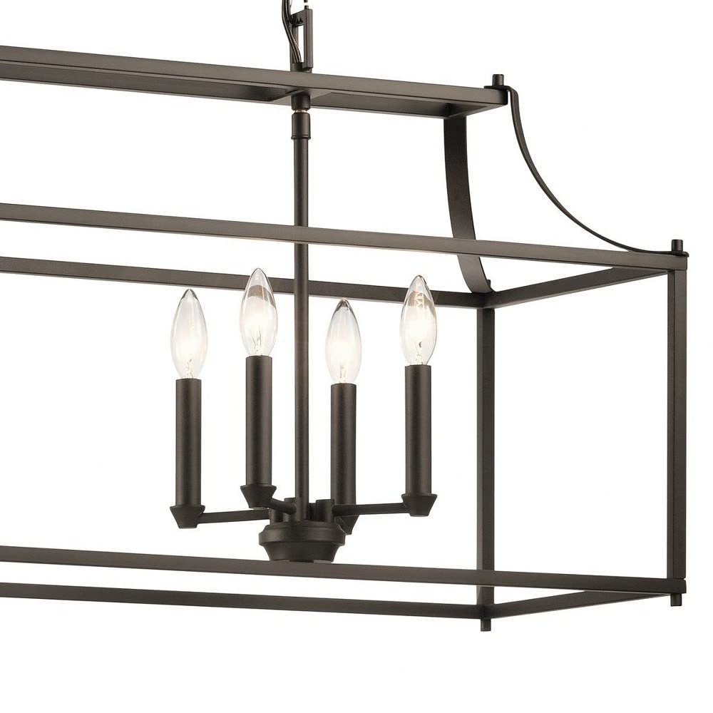 8-Light Traditional Candle Style Cage Chandelier - Brushed Nickel Finish - Perfect for Kitchen Island, Dining Room, or Farmhouse Decor Lighting