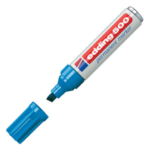 edding 500 Permanent Marker Pen Chisel Tip - Waterproof & Fade-Resistant for Labeling, Crafts & Industrial Use
