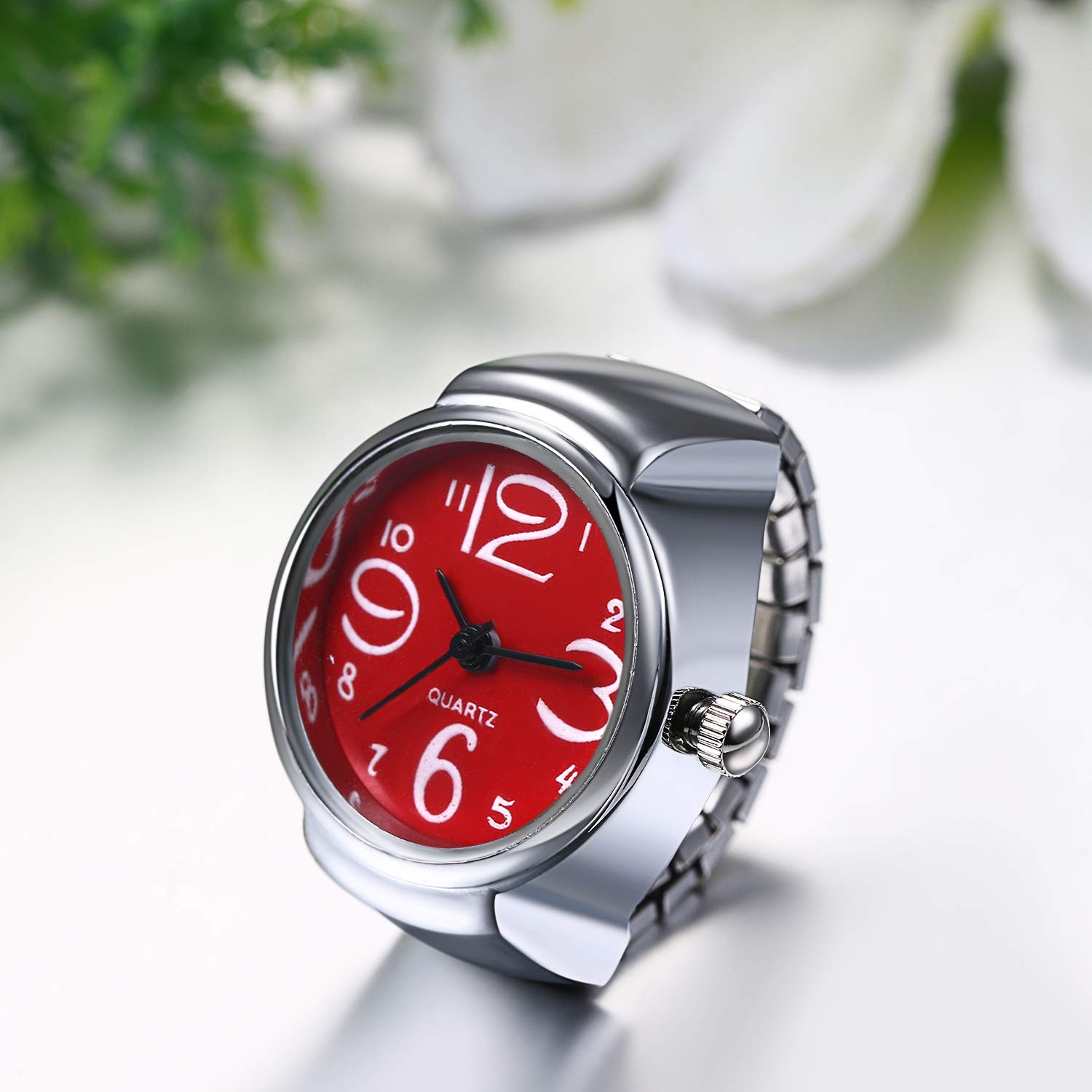 Stylish Unisex Elastic Finger Ring Watch - Round Quartz Timepiece for Men & Women - Perfect for Casual Wear, Parties, and Unique Fashion Statements