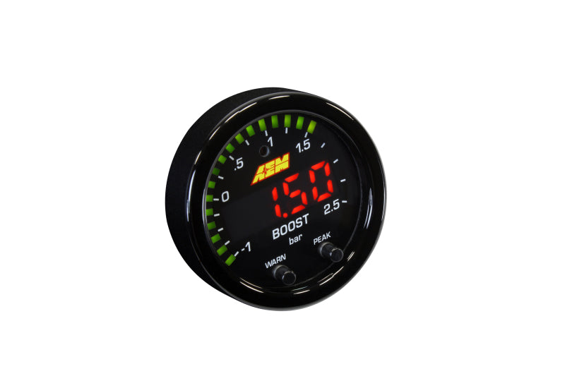 AEM X Series Boost Pressure Gauge 30inHg 35psi - High Performance Turbocharger Gauge for Racing, Tuning & Off-Road Vehicles