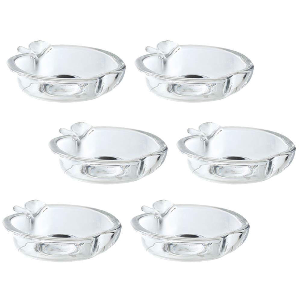 6-Piece Glass Seasoning Dishes Set - Small Dipping Bowls, Appetizer Plates, Ketchup Saucers & Mini Dessert Dishes - Perfect for Condiments, Snacks, Sushi Soy Sauce, and Party Serving