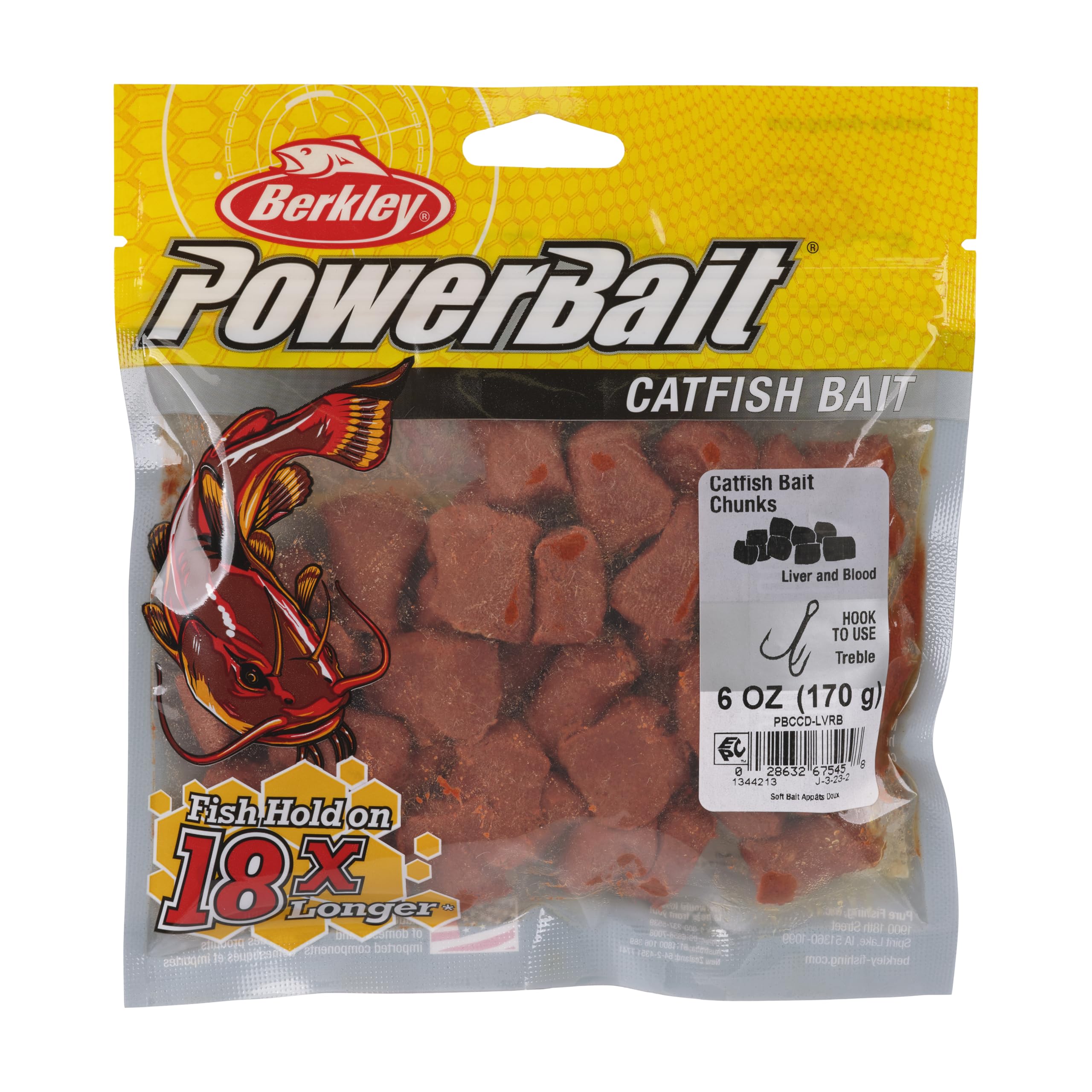 Berkley PowerBait Catfish Bait Chunks - Scented Fishing Dough Bait for Freshwater & Saltwater Fishing - Perfect for Catfish, Carp, and Bottom Feeder Fish