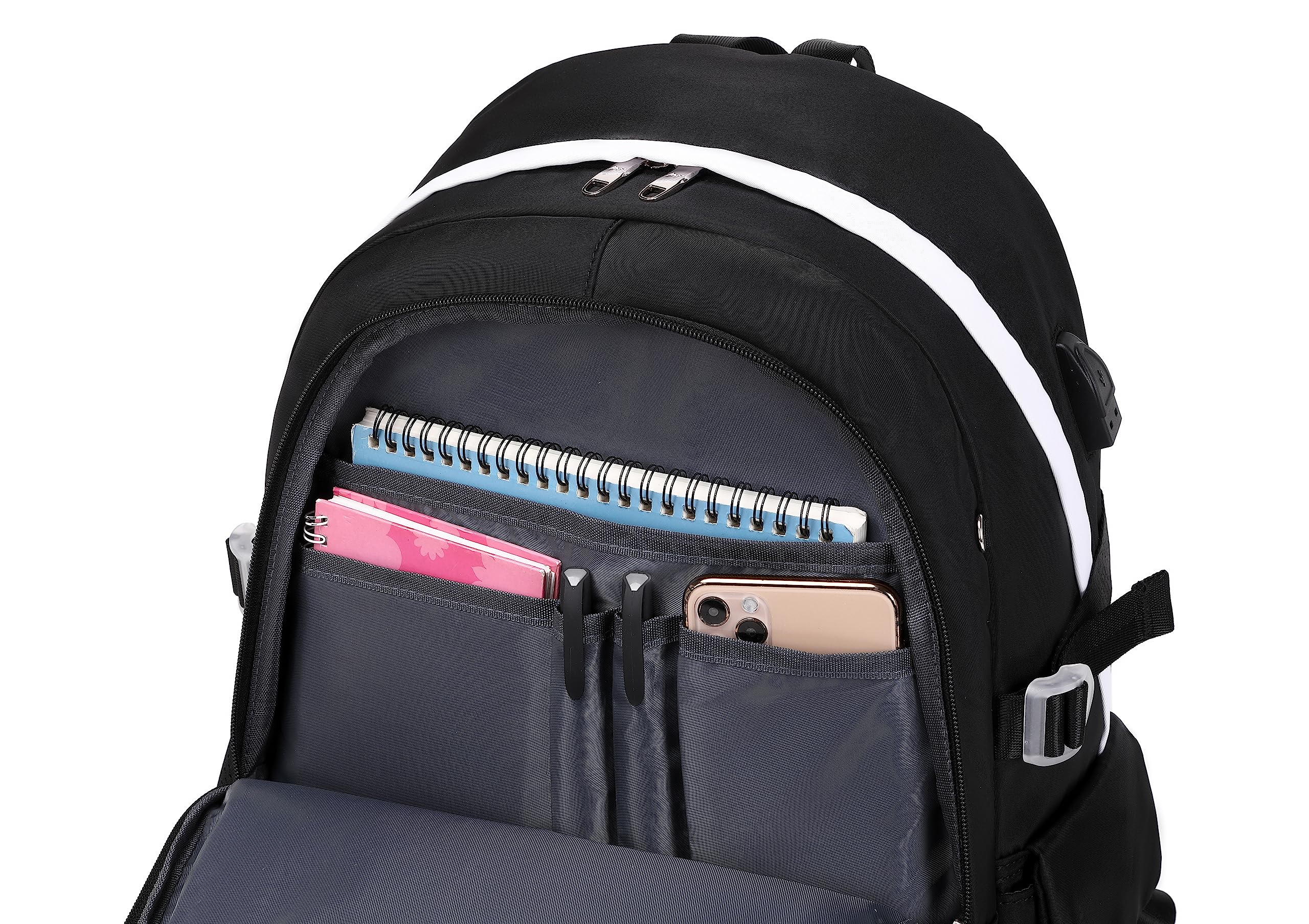 Cute Girls Backpack for School & College - Stylish Women's Bookbag with 15.6 Inch Laptop Compartment (Black) - Perfect for Daily Commute, Campus Life & Travel Accessories