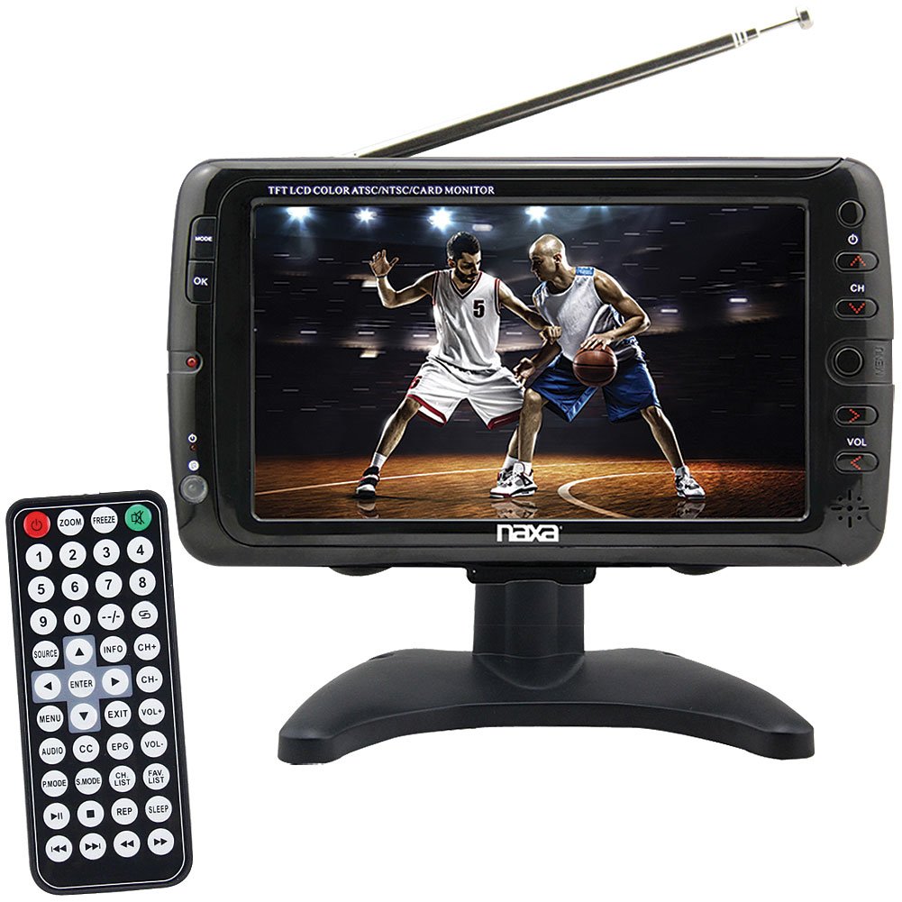 7 Inch Portable LCD Digital HD TV with ATSC/NTSC Tuner, USB & SD Slots - Perfect for Camping, Travel, and Small Spaces