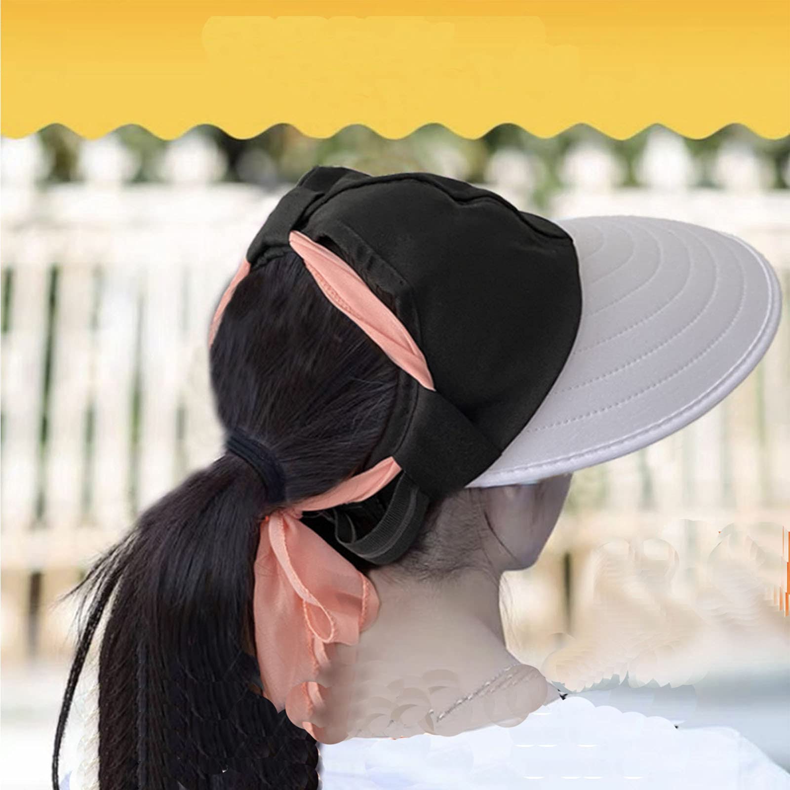 UPF 50+ Women's Sun Hat with Wide Brim - UV Protective Beach Visor & Ponytail Design for Outdoor Activities, Gardening, and Summer Vacations