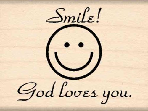 Impression Smile 'God Loves You' Self-Inking Rubber Stamp - Perfect for Bible Journaling, Scrapbooking & Card Making