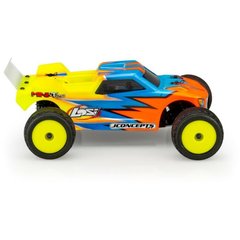 J Concepts Inc. Clear Body - Finnisher Mini-T 2.0 RC Car Body with Rear Spoiler (JCO0420) for Off-Road Racing and Hobby Enthusiasts