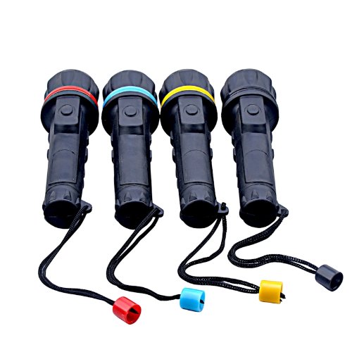24-Pack LED Flashlights with 3 Bright Bulbs - Waterproof Rubberized Case & Wrist Strap - Easy On/Off Switch - Perfect for Camping, Emergencies & Home Use