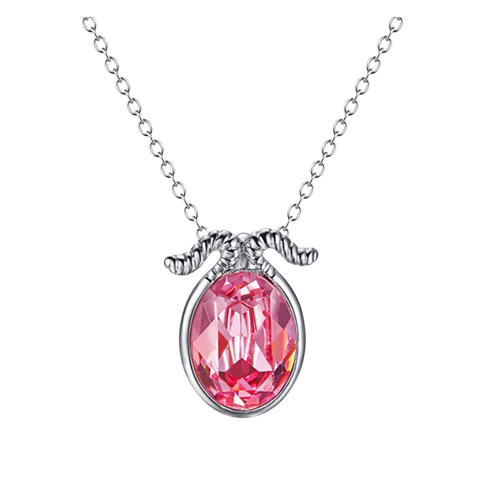 12 Colors Rhinestone Zodiac Necklace for Women - Elegant Cross Constellation Pendant Clavicle Chain | Perfect Gift for Mother's Day, Birthday & Anniversary | Daily Wear & Special Occasions