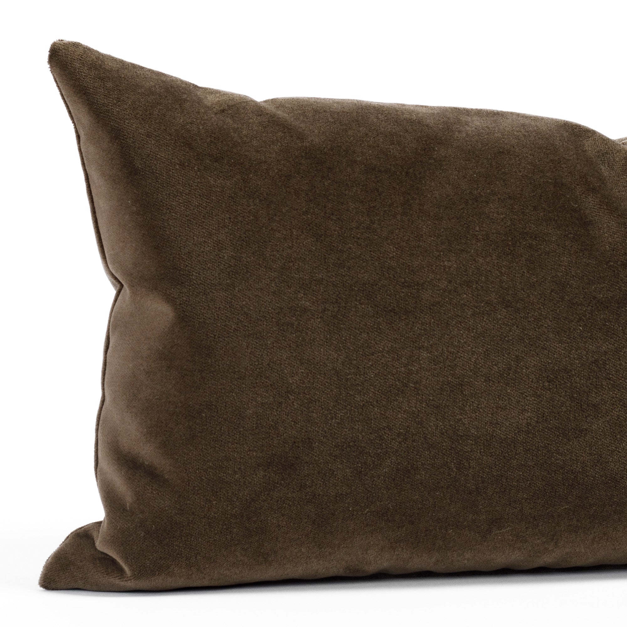 Valentina Velvet 12x24 Lumbar Pillow in Truffle Brown - Soft Decorative Cushion for Sofa, Bed & Home Decor