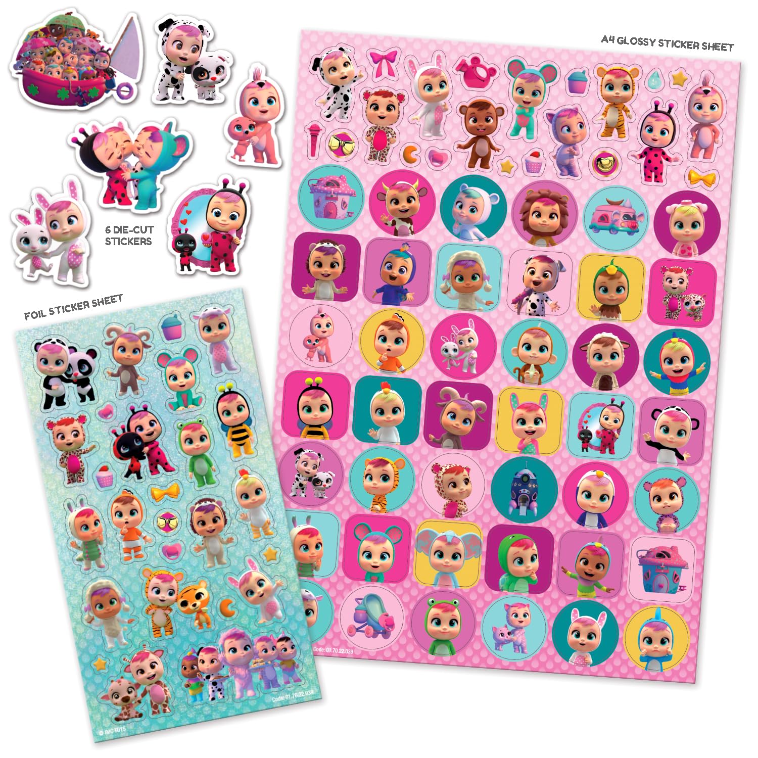 Cry Babies Mega Sticker Pack - Official Reusable Stickers for Kids Rooms & Notebooks