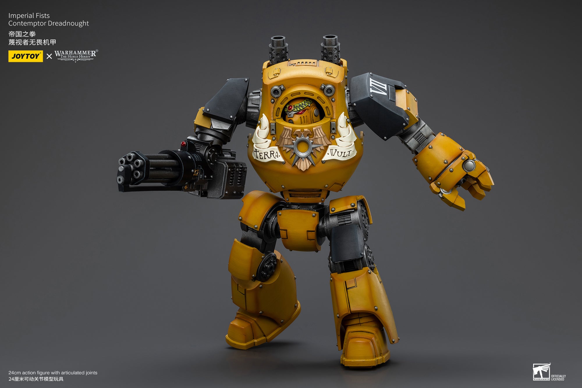 1/18 JOYTOY Warhammer 40K Imperial Fists Contemptor Dreadnought Action Figure - Highly Detailed Collectible Model for Tabletop Gaming & Display