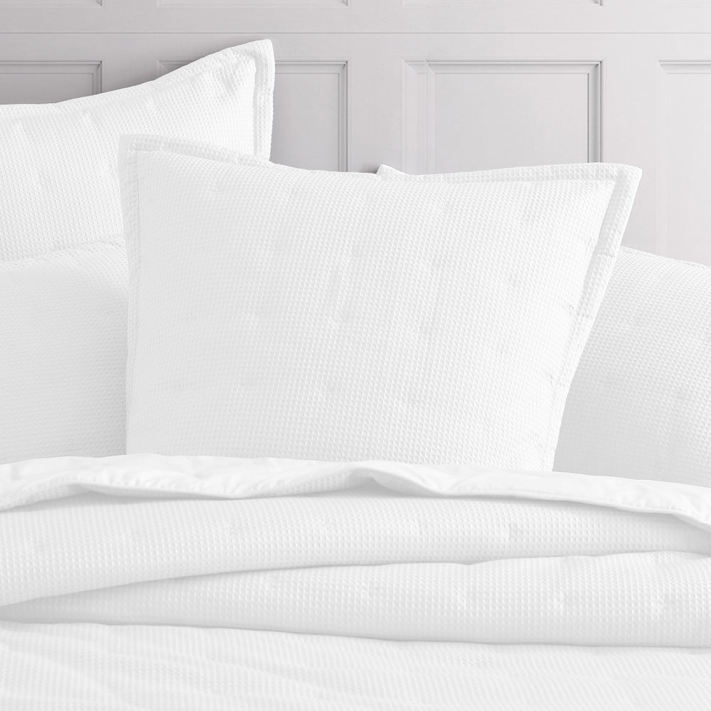 Elegant Ascot White European Sham - Premium Bedding Pillowcase for Luxury Bedroom Decor | Perfect for Master Bedrooms, Guest Rooms & Hotel Styling