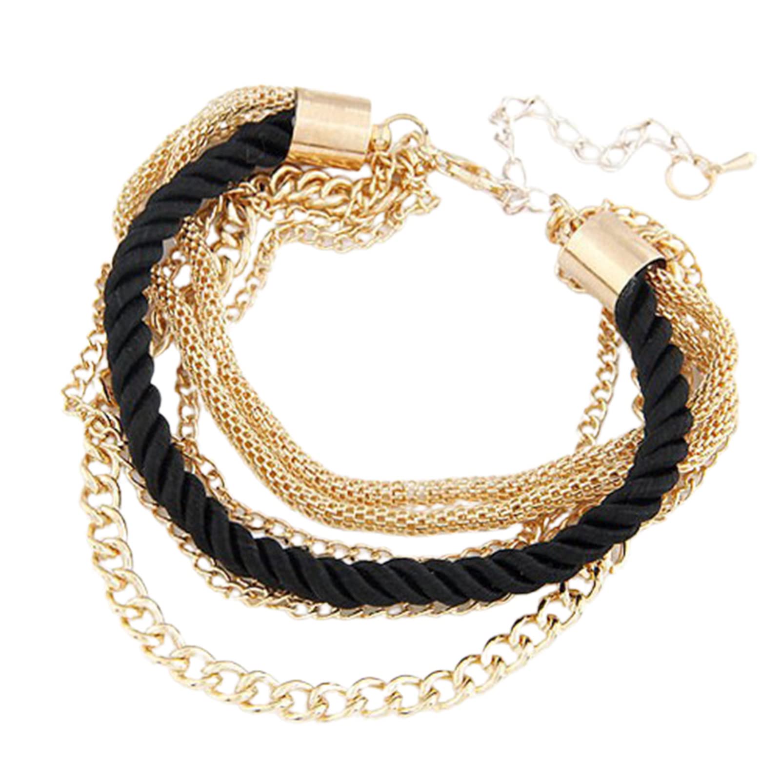Exaggerated Adjustable Women's Bracelet - Alloy Multilayer Metal Chain Charm Bracelet Jewelry Accessories for Casual Wear, Party & Gift Giving