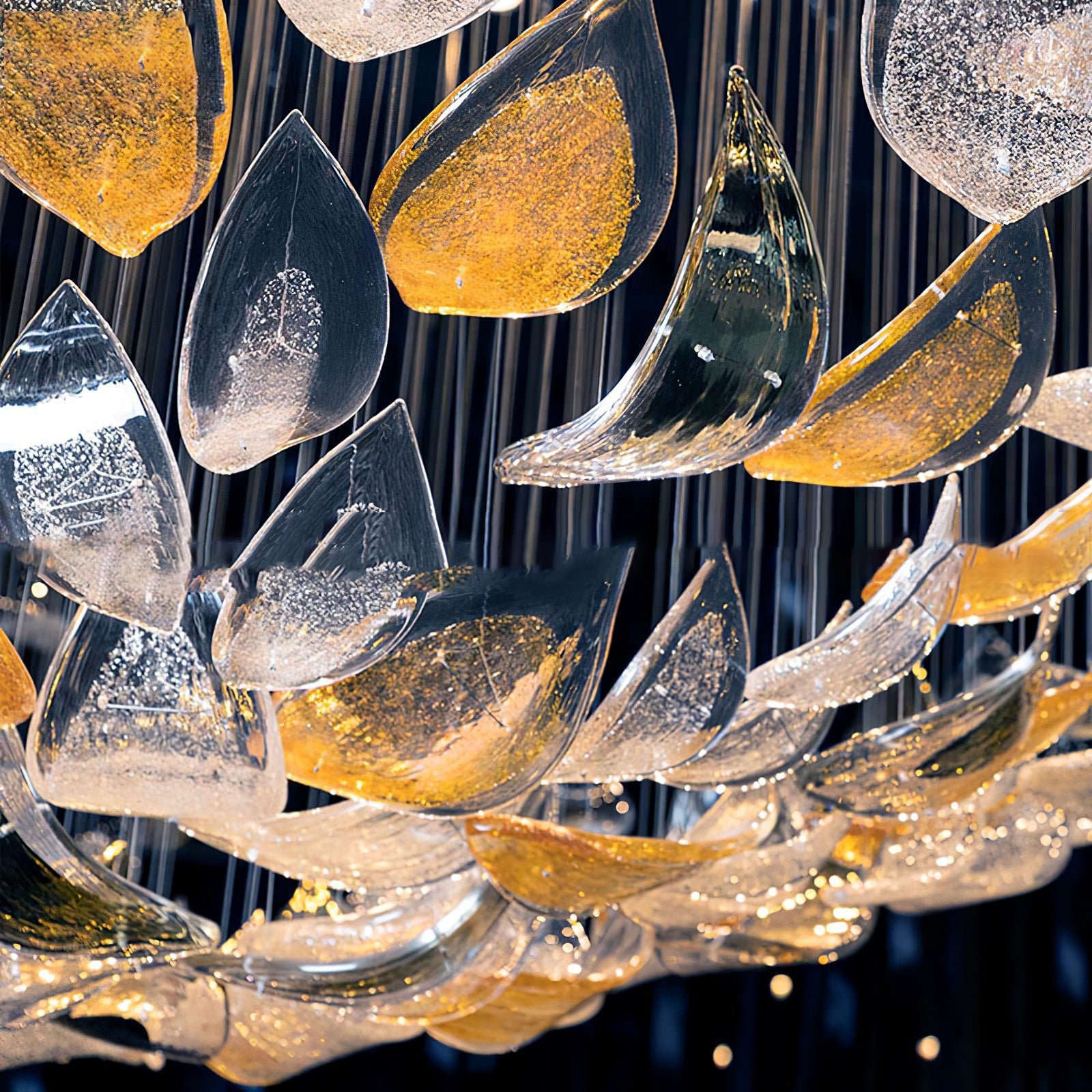 Floating Leaves Chandelier - Modern Crystal Leaf Ceiling Light Fixture for Dining Room, Living Room & Bedroom - Elegant Home Decor Lighting