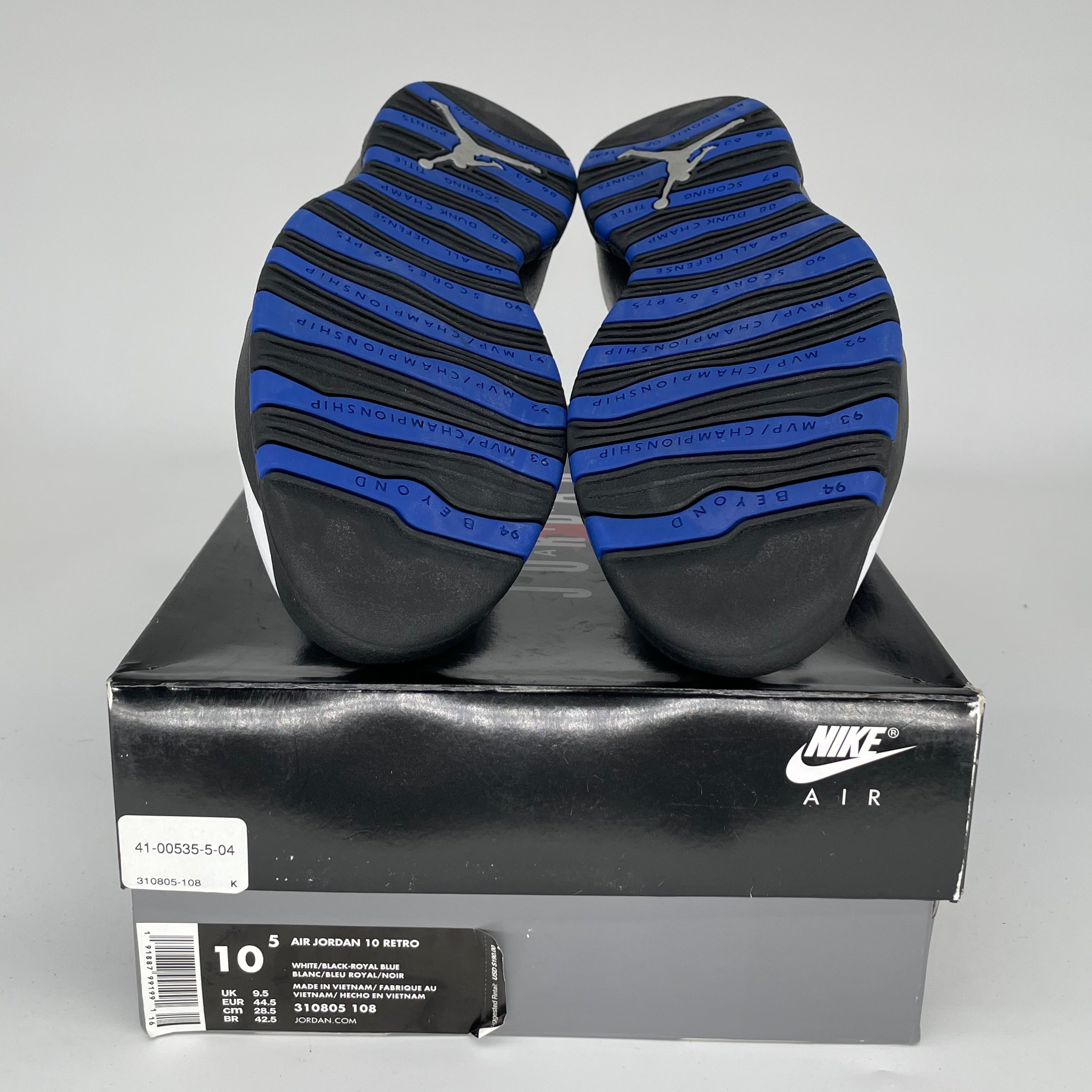 AIR JORDAN 10 ORLANDO Retro Basketball Shoes Men's Size 10.5 - White/Black-True Red 310805-108 | Official Nike Release for Streetwear & Court Performance