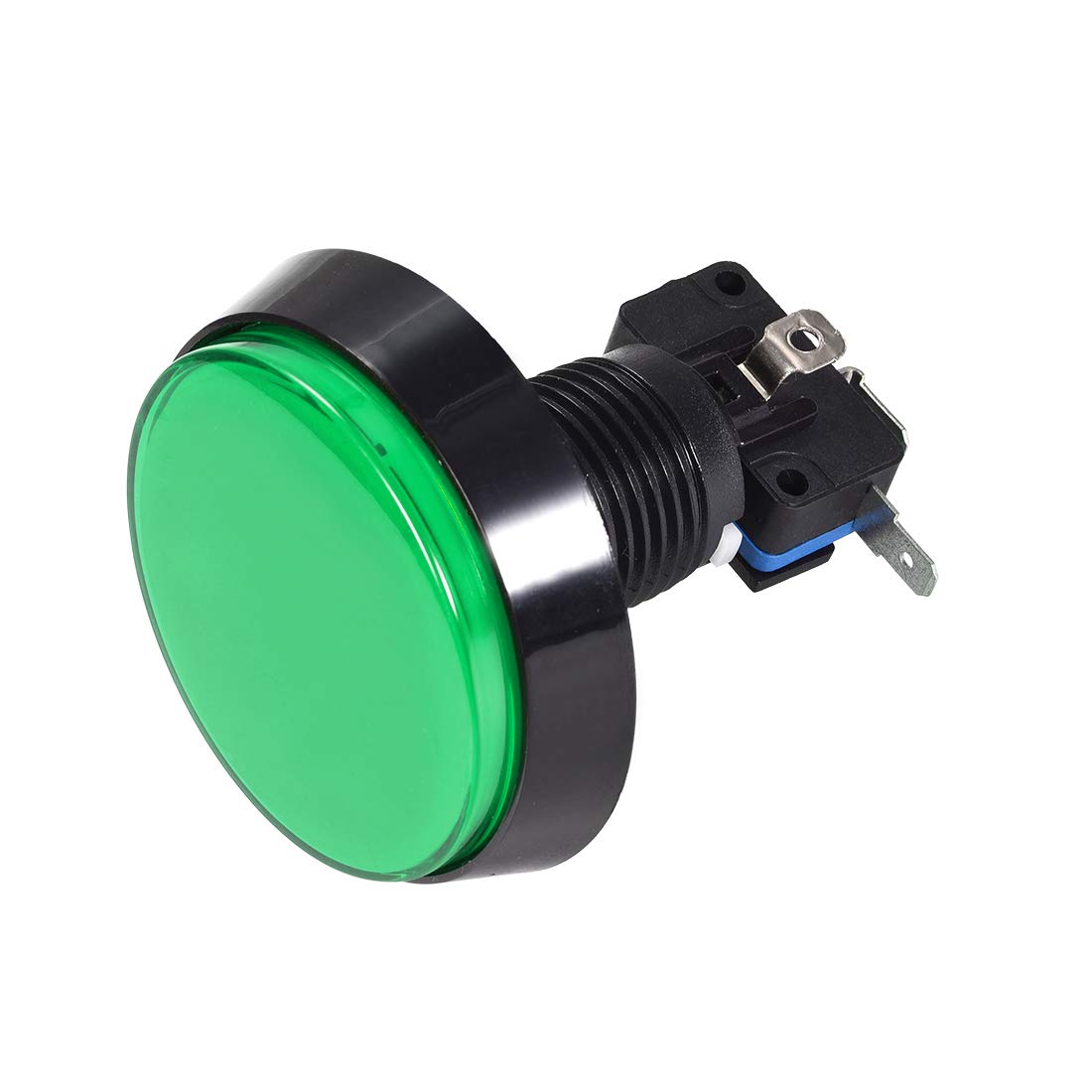 60mm Round 12V LED Illuminated Arcade Push Button Switch with Micro Switch - Green (1pc) for Video Games, DIY Cocktail Cabinets & Home Arcade Setup