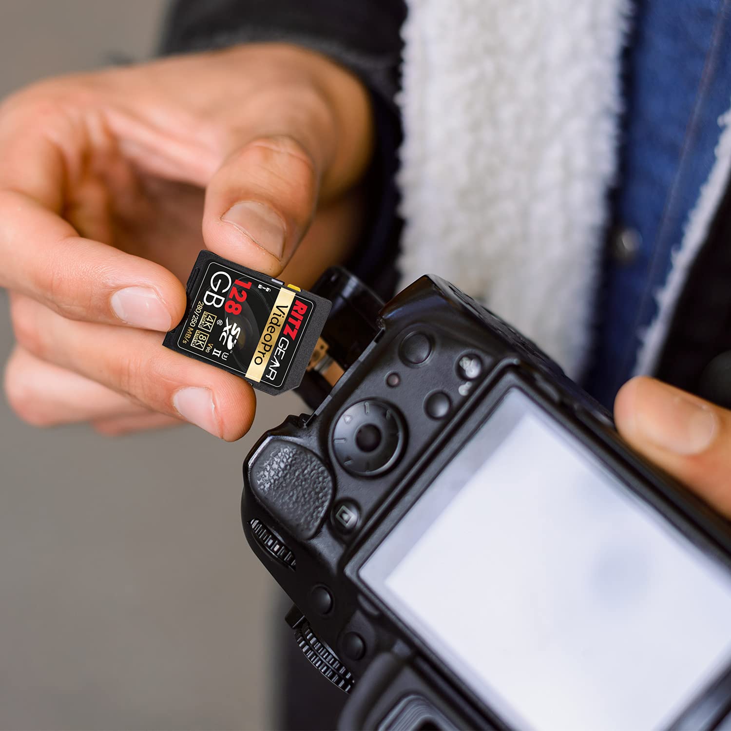 Ritz Gear 128GB High-Speed SDXC UHS-II SD Card - C10, U3, V90 - Compatible with DSLR Cameras, 8K Video & Full HD Recording - Perfect for Professional Photography & 4K/8K Cinematic Filmmaking (2 Pack)