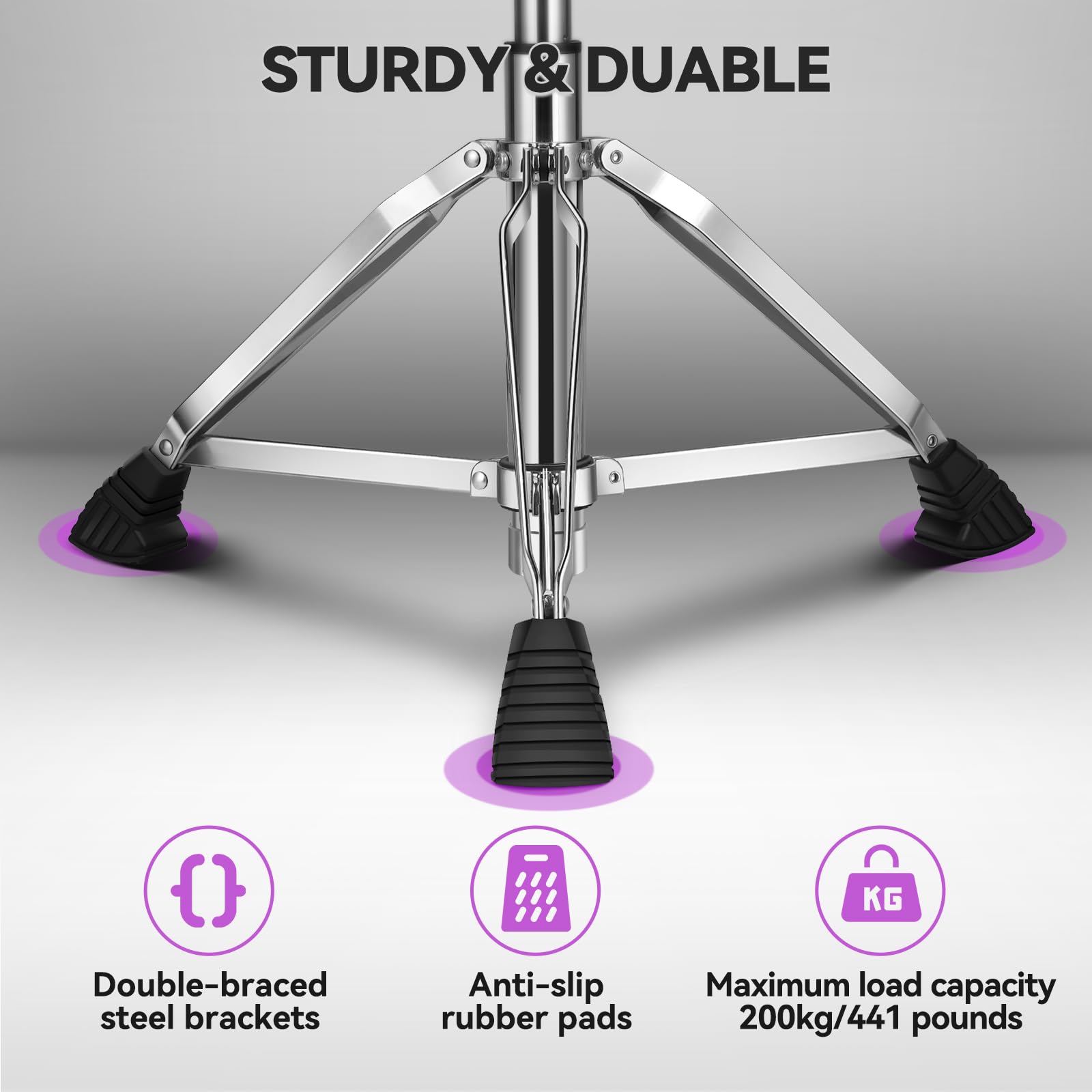 **Adjustable Hydraulic Drum Throne with Backrest & Memory Foam Seat – Stable, Comfortable Drum Stool for Adult Drummers & Guitar Players – Perfect for Live Performances & Studio Sessions – Black**