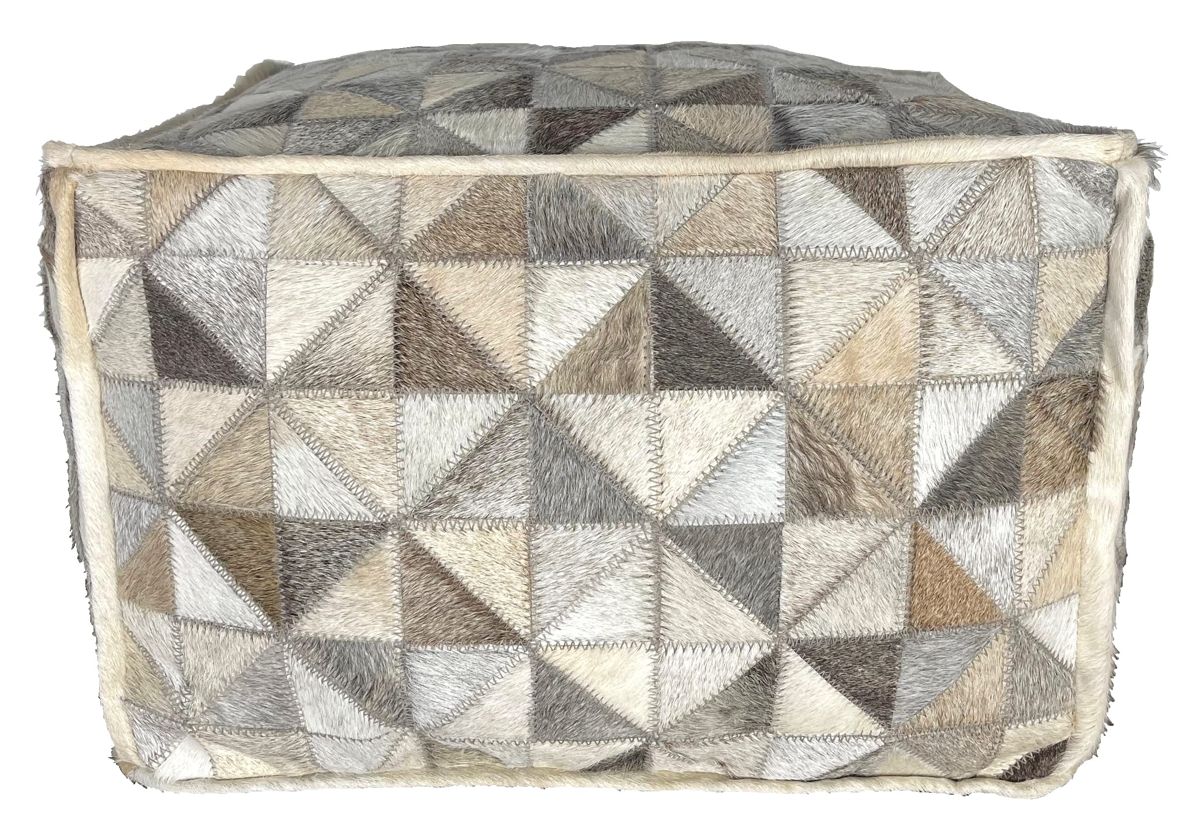 Handmade Leather Pouf Footstool - Hiva Ottoman for Living Room, Bedroom & Family Room - Easy Maintenance & Durable (18x18x12 Inches) - Perfect for Relaxing, Extra Seating & Home Decor