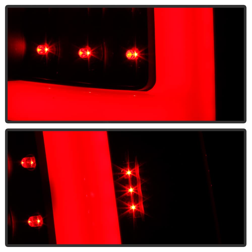 ACANII LED Tube Tail Lights Brake Lamps - Smoked Lens Black Housing for 2003-2006 Chevy Silverado 1500/2500/3500 - Perfect for Night Driving & Enhanced Safety