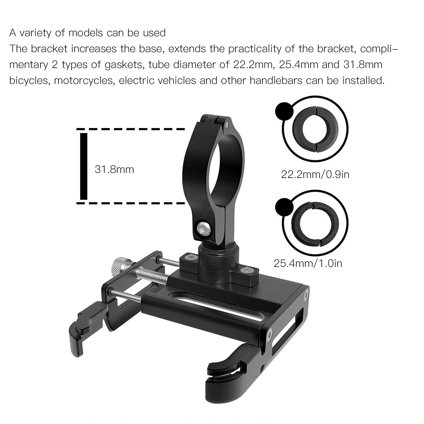 Premium P30 Aluminum Phone Holder - Adjustable 60-100mm Smartphone Stand for Car, Desk & Bed - Reduces Vibrations & Strengthens Pillow Support - Perfect for Driving, Working & Relaxing
