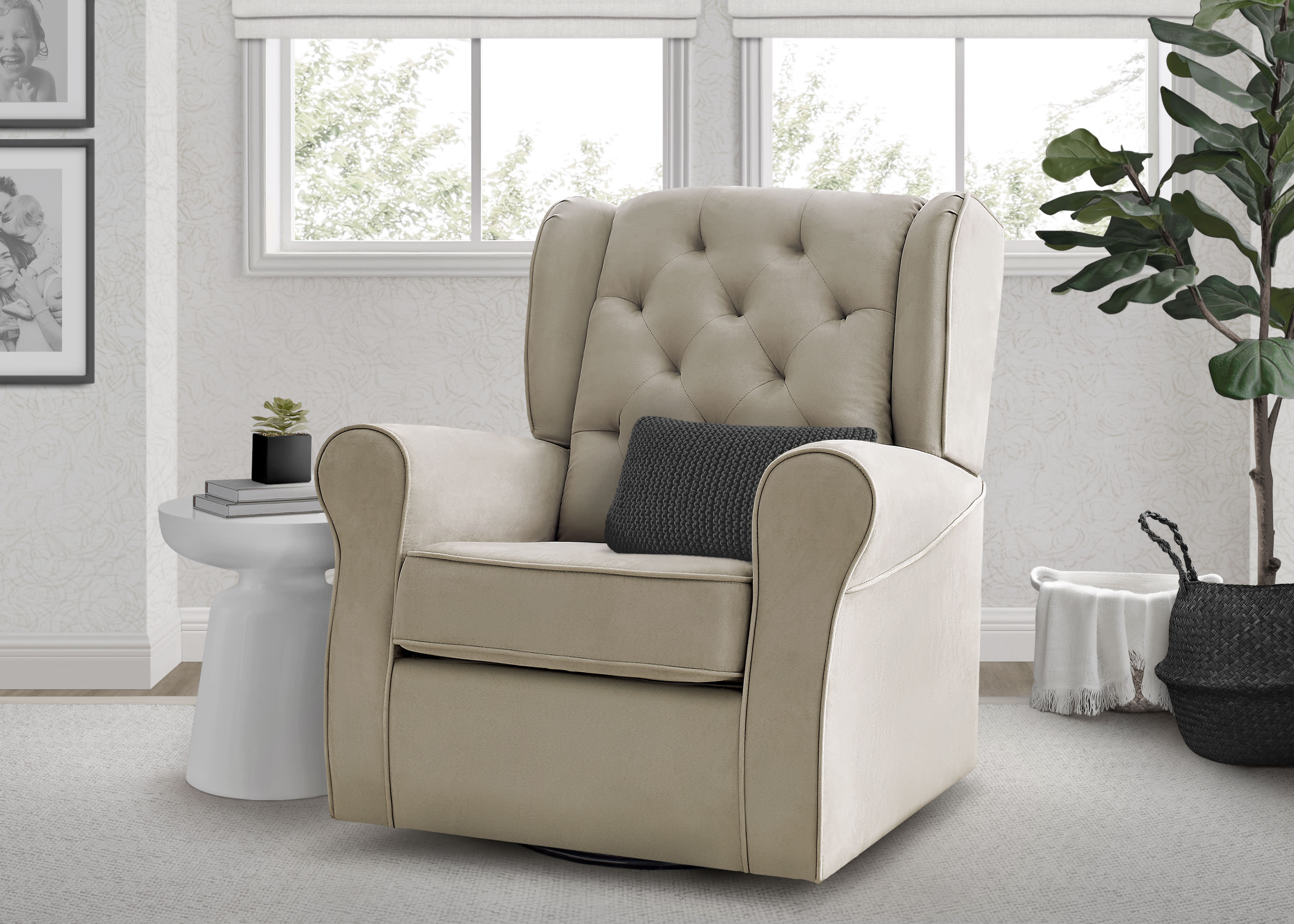 Emerson Nursery Glider Swivel Rocker Chair - Comfortable Baby Rocking Chair for Nursing, Feeding & Bonding - Perfect for Nursery, Bedroom & Breastfeeding Room