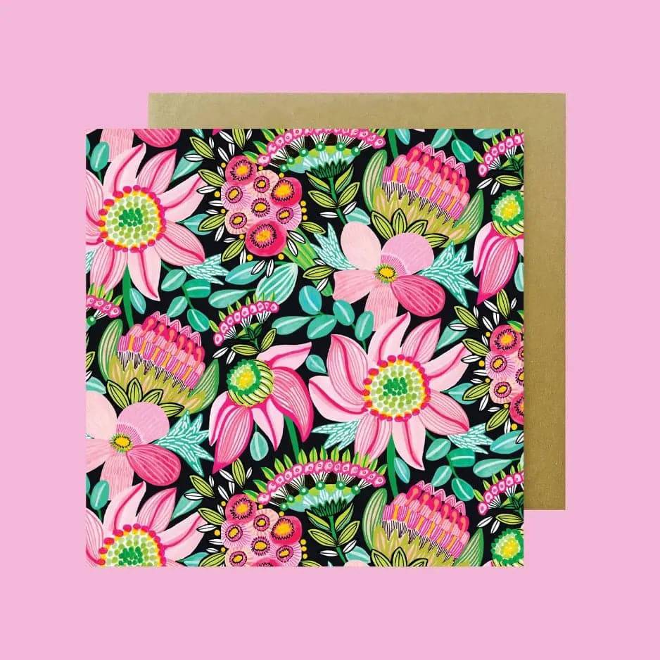 Pastel Pink Floral Fridge Magnets & Greeting Card Gift Set - Perfect for Birthdays, Anniversaries, and Home Decor