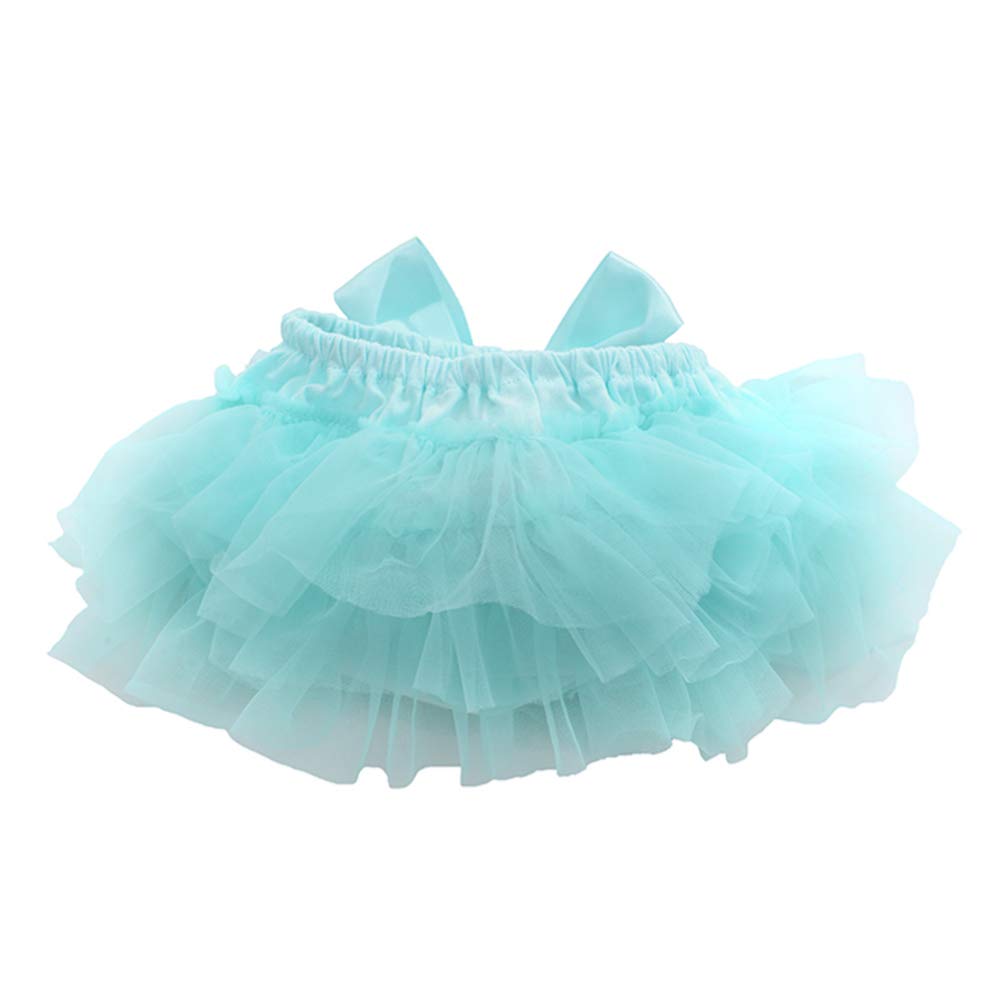 1PC Baby Girls Bow-Knot Tulle Ruffle Bloomers Shorts - Diaper Cover Underwear for Toddlers & Infants - Soft Cotton Bloomer Skirt with Ruffles - Perfect for Photoshoots, Parties & Everyday Wear (Blue)