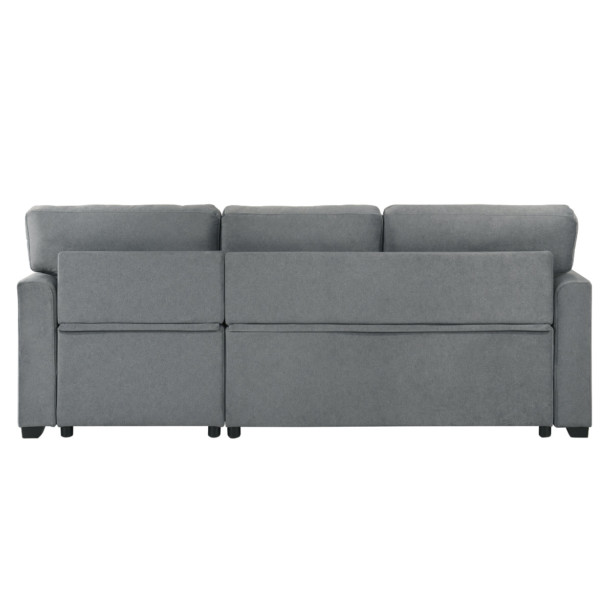 2-Piece Grey Sectional Sofa with Pull-Out Sleeper & Reversible Storage Chaise - Modern L-Shaped Couch for Small Spaces, Living Room, Apartment, and Home Theater Comfort