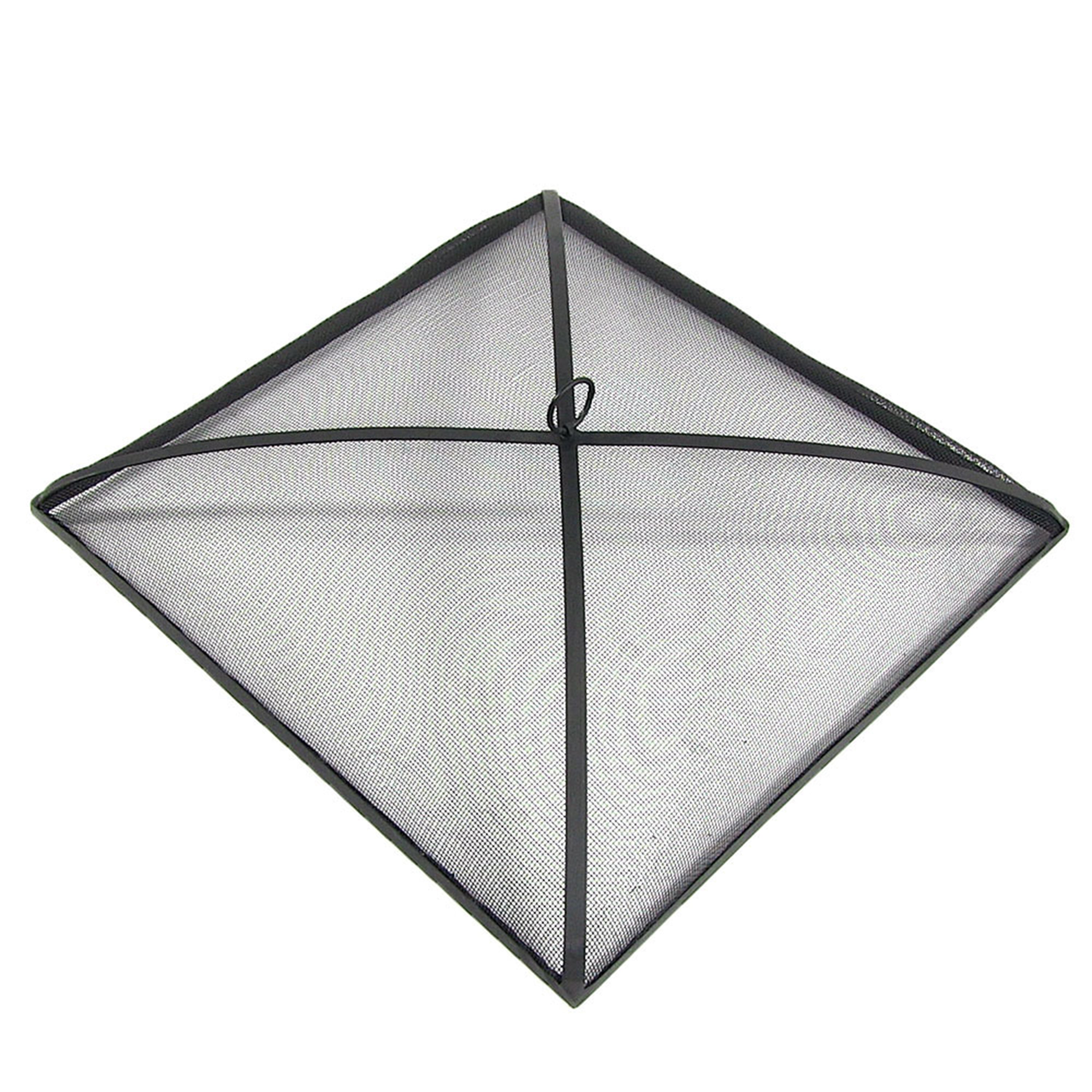 Sunnydaze Black Square Mesh Spark Screen for Fire Pit - Durable Fireplace Guard for Outdoor Camping & Backyard Safety