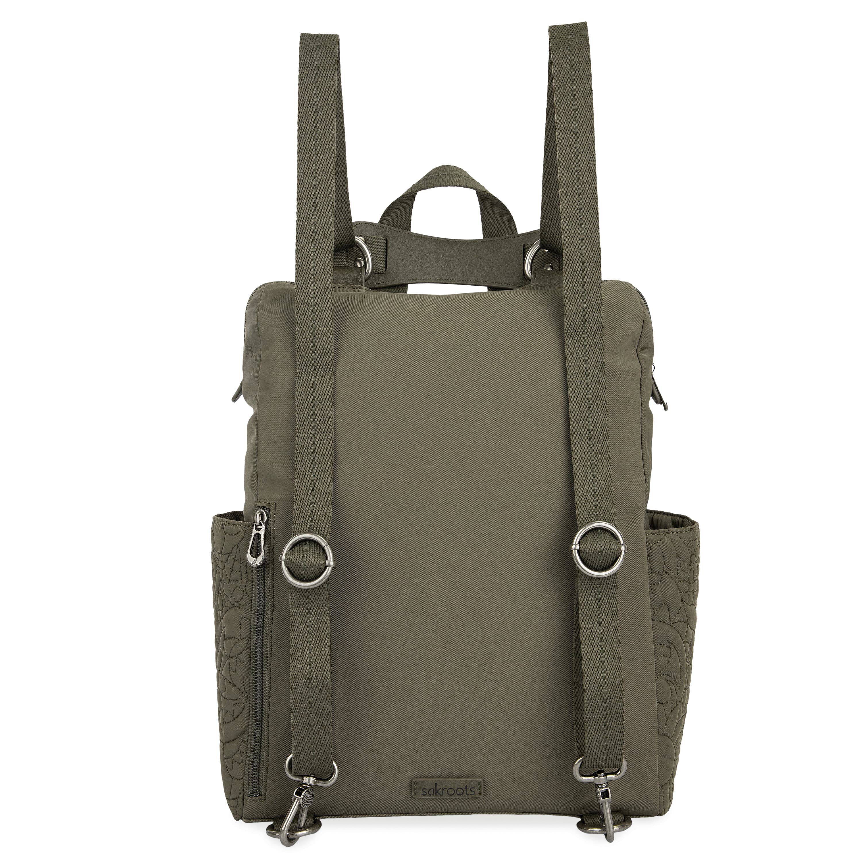 Loyola EcoTwill Backpack - Olive Spirit Desert Quilted Design | Durable & Stylish College Backpack for Students, Travel & Outdoor Adventures
