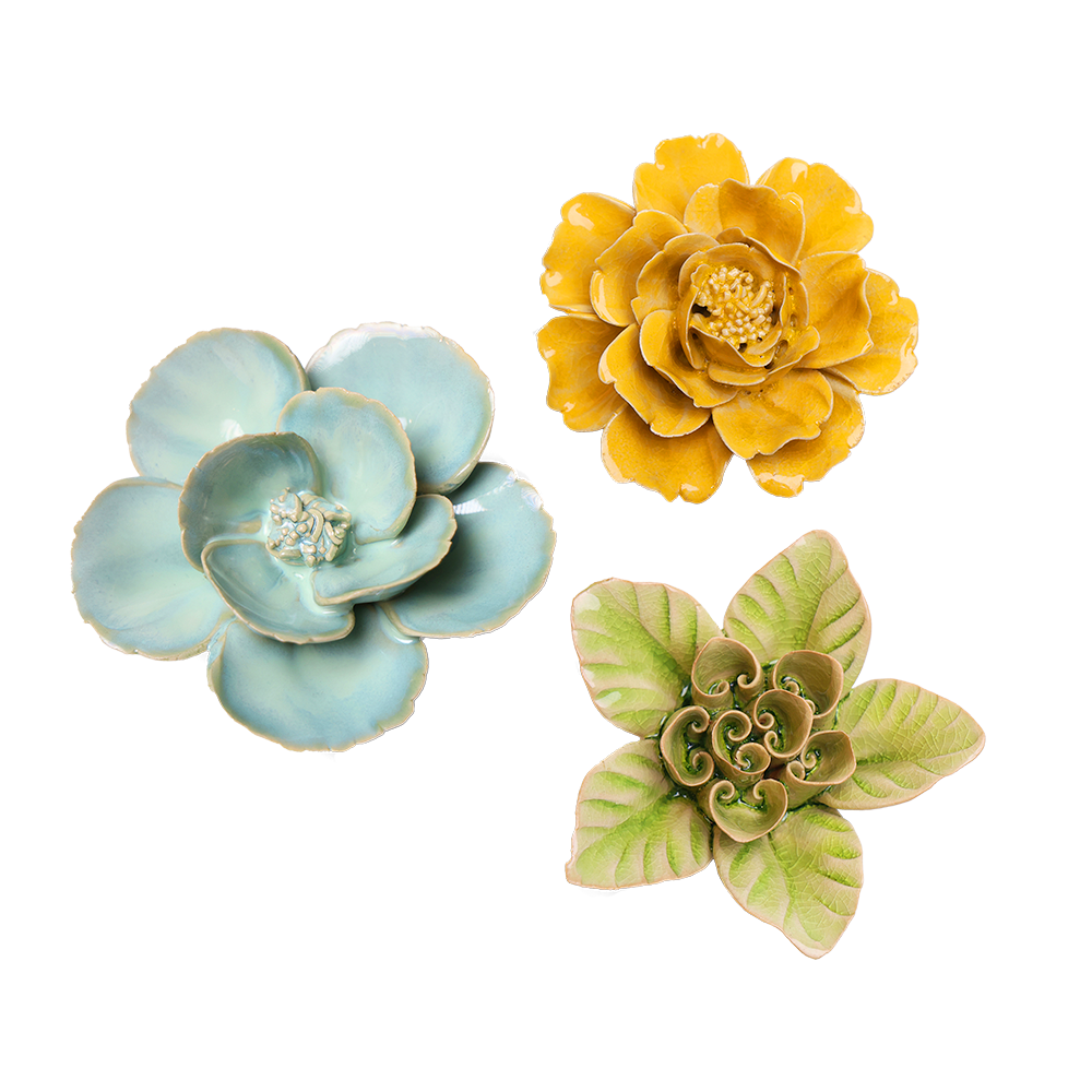 Ceramic Flower English Garden Collection #16 - Handcrafted Home Decor for Living Room, Kitchen & Office